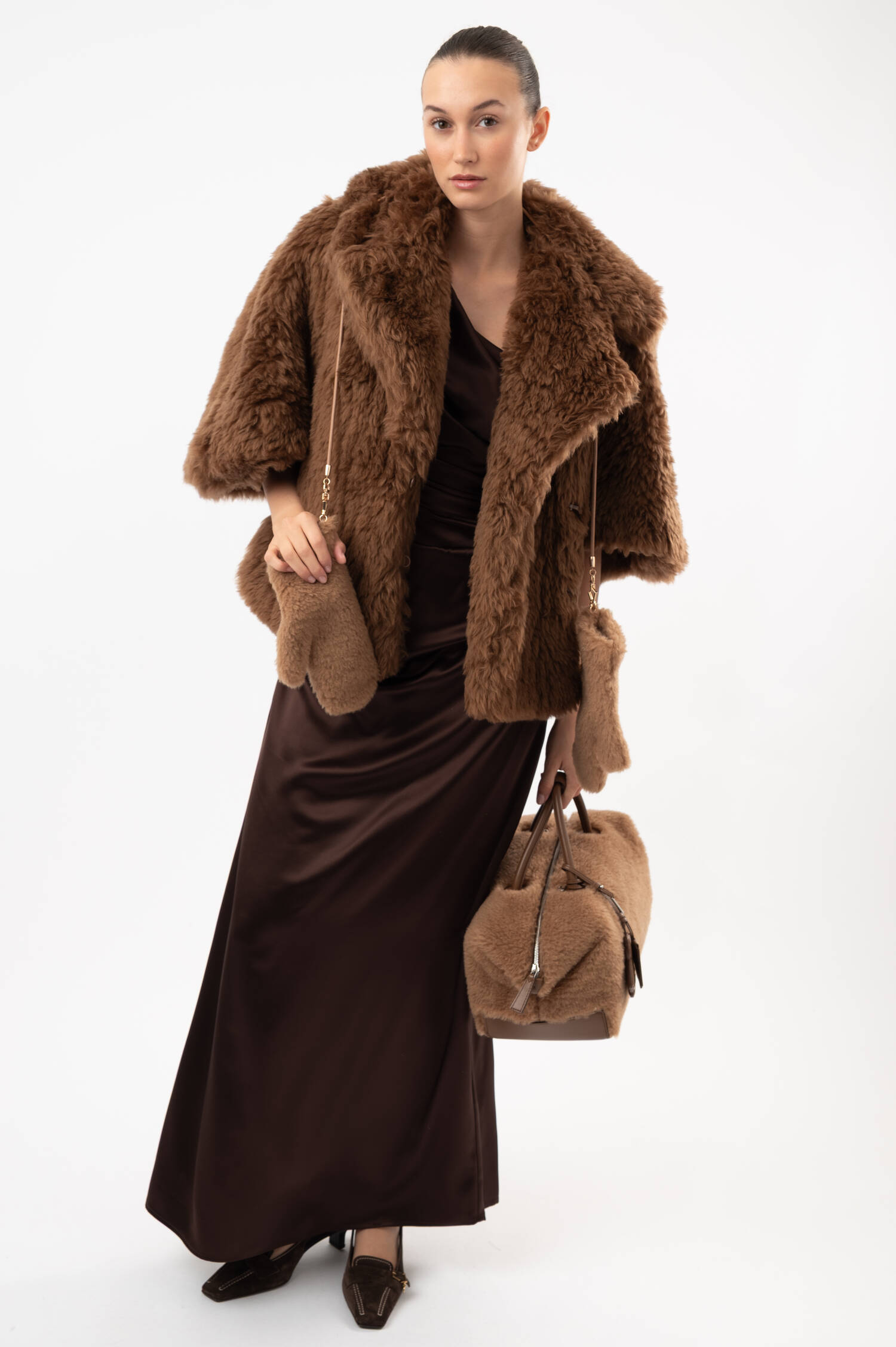 Faux-Fur-Jacke ACCORTA in Braun