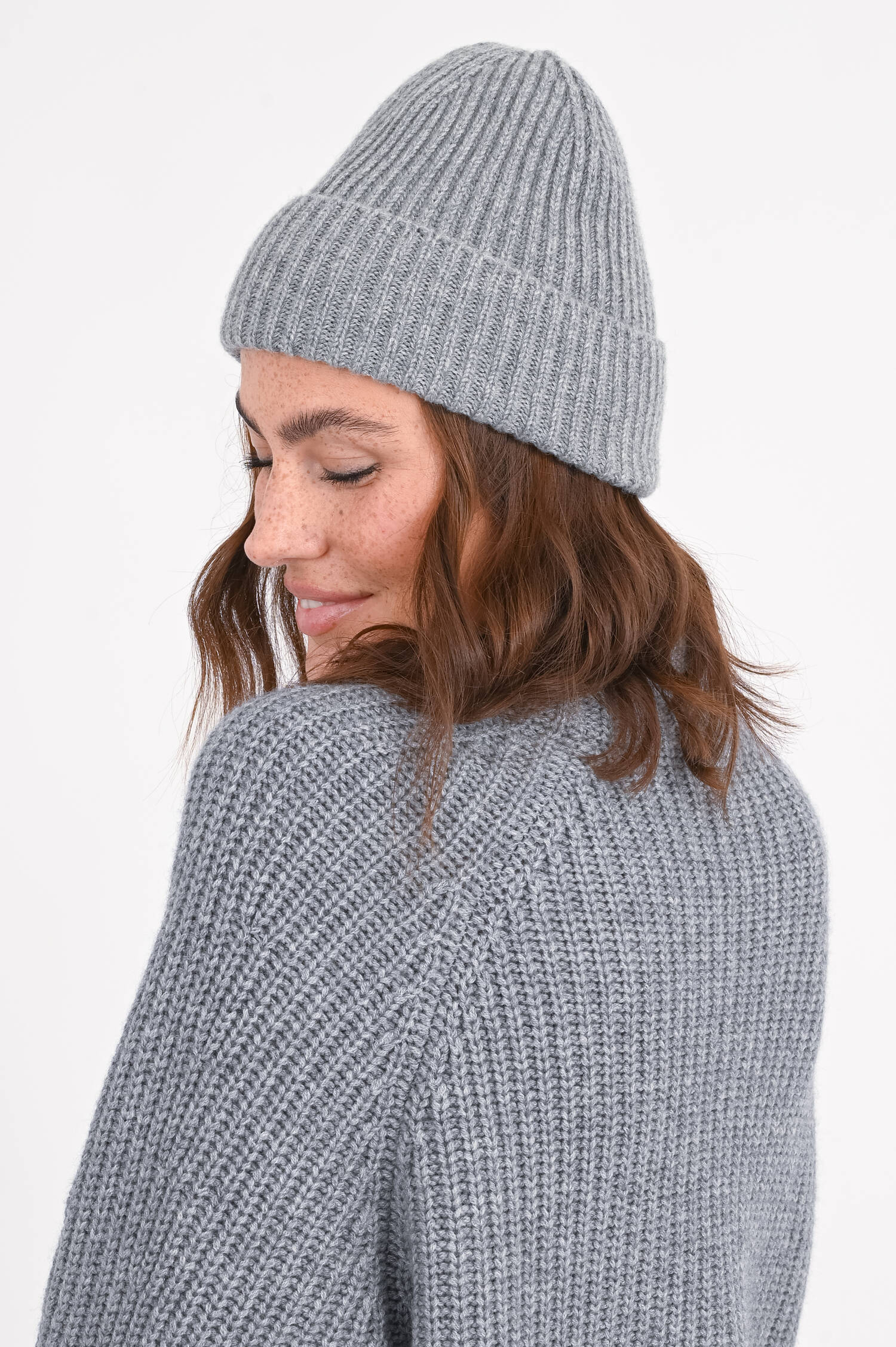 Midi-Mütze BARI aus Cashmere in Grau