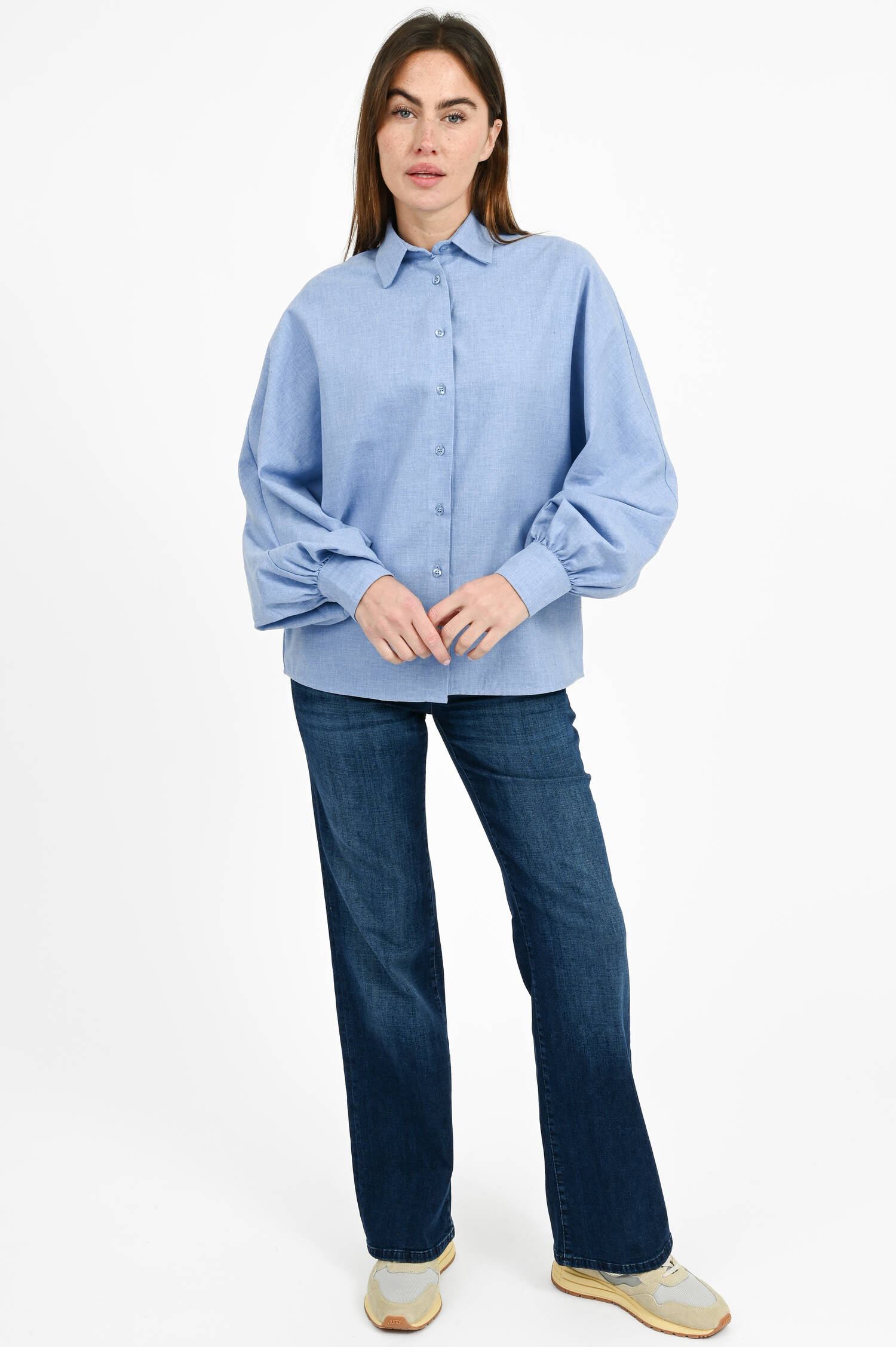 Flanellbluse in Light Blue Flanellbluse in Light Blue