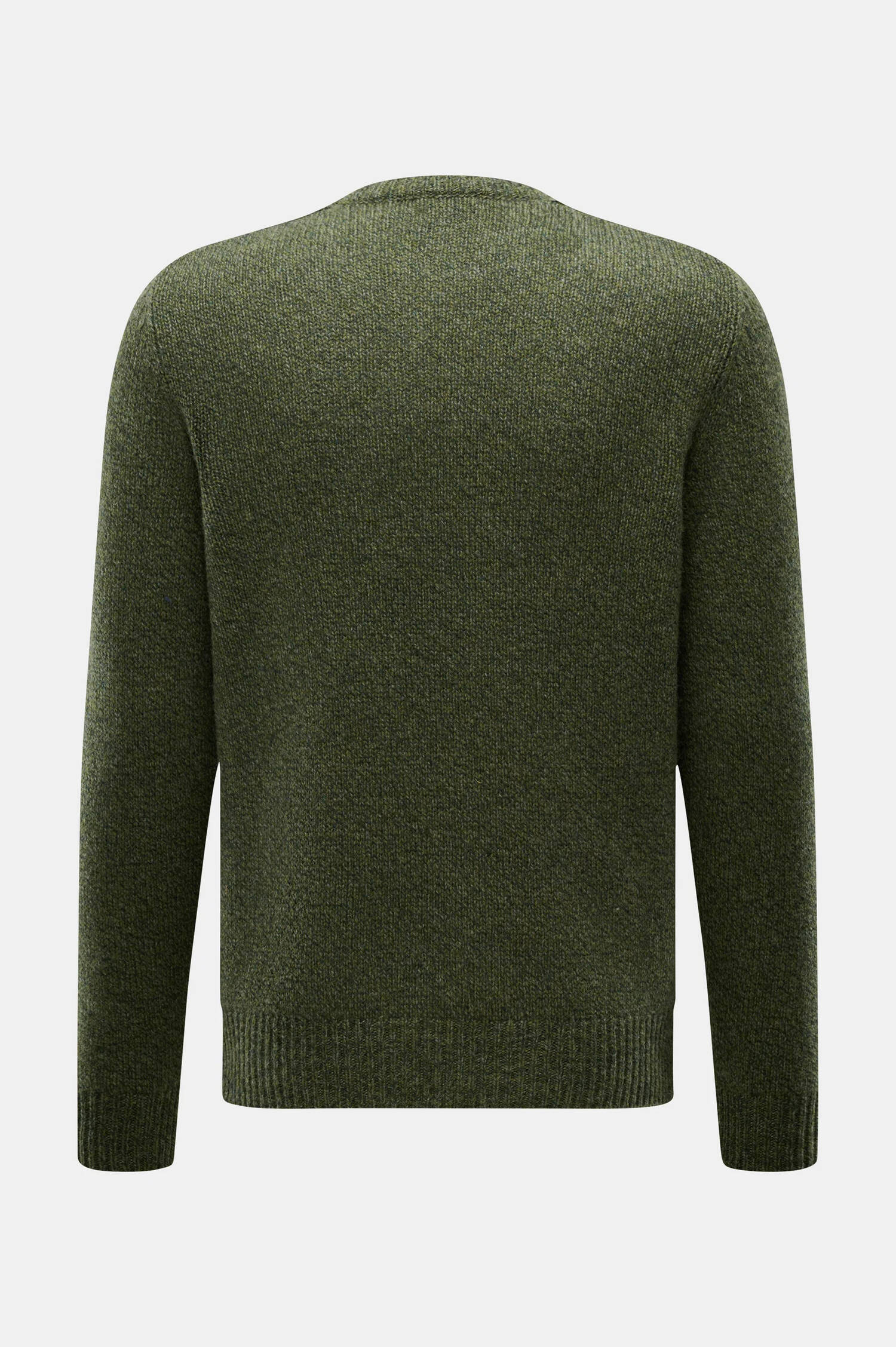 Mouliné Woll-Pullover in Grün meliert Mouliné Woll-Pullover in Grün meliert