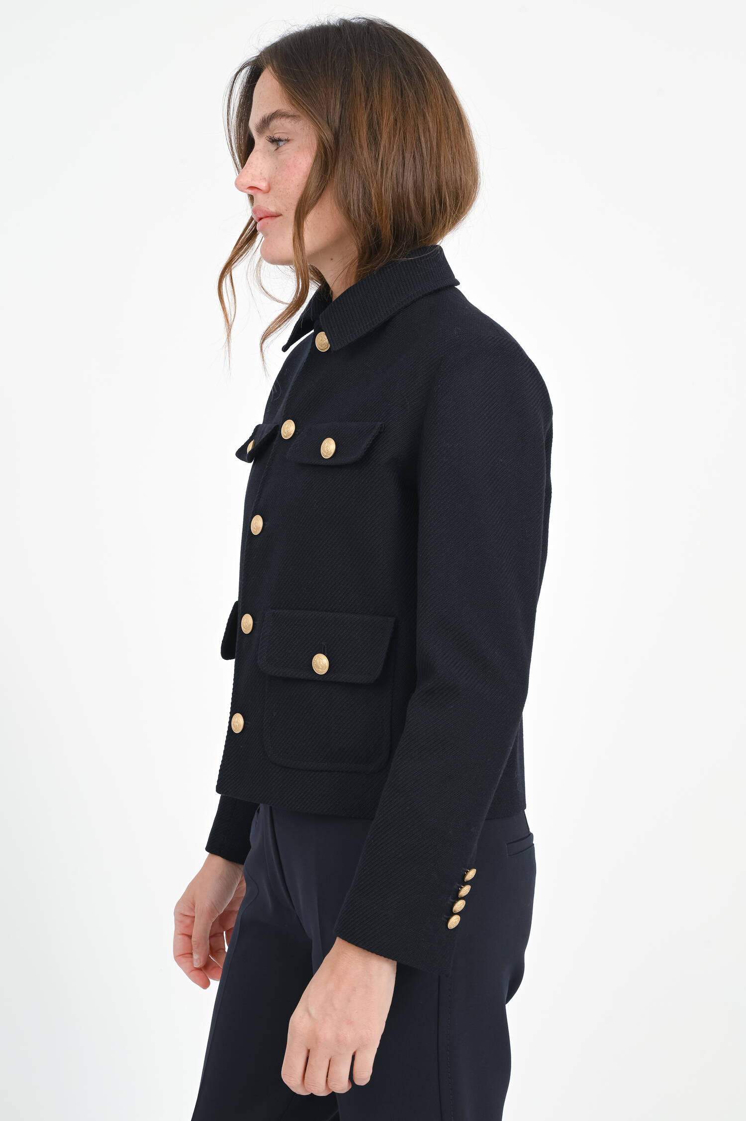 Jacke aus Baumwoll-Mix in Blue Navy Jacke aus Baumwoll-Mix in Blue Navy