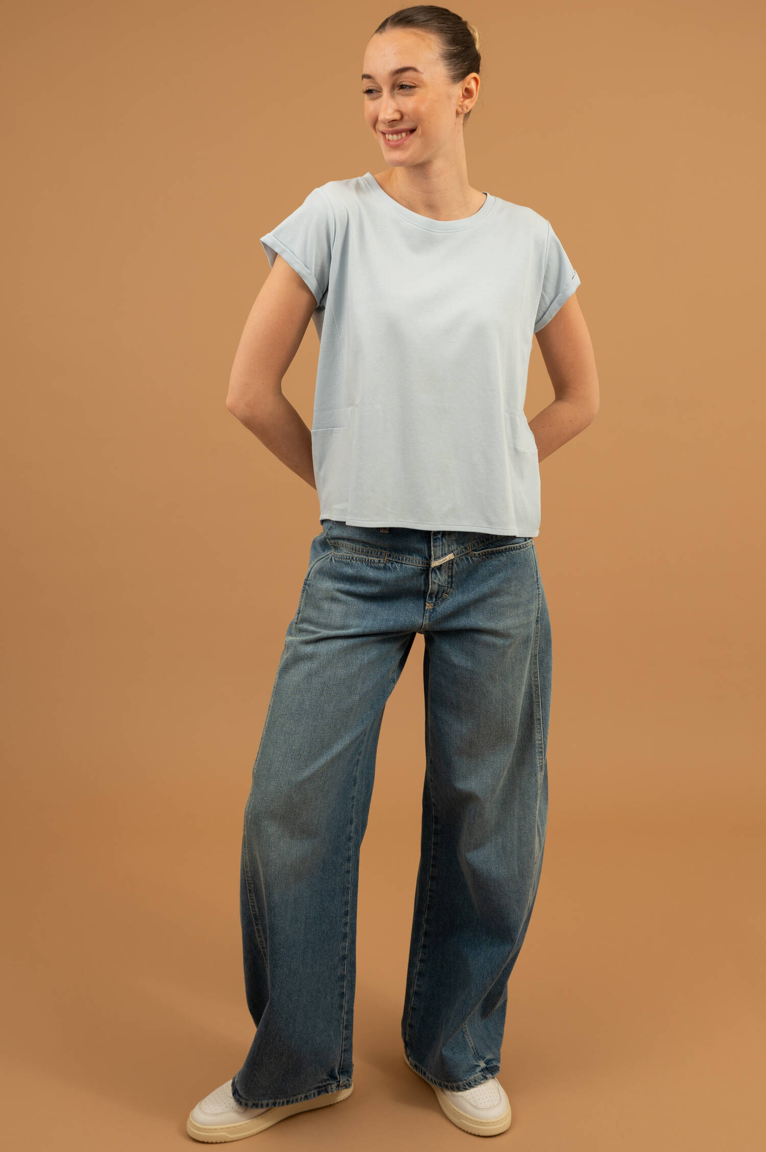 Baumwoll T-Shirt LILY in Eisblau Baumwoll T-Shirt LILY in Eisblau