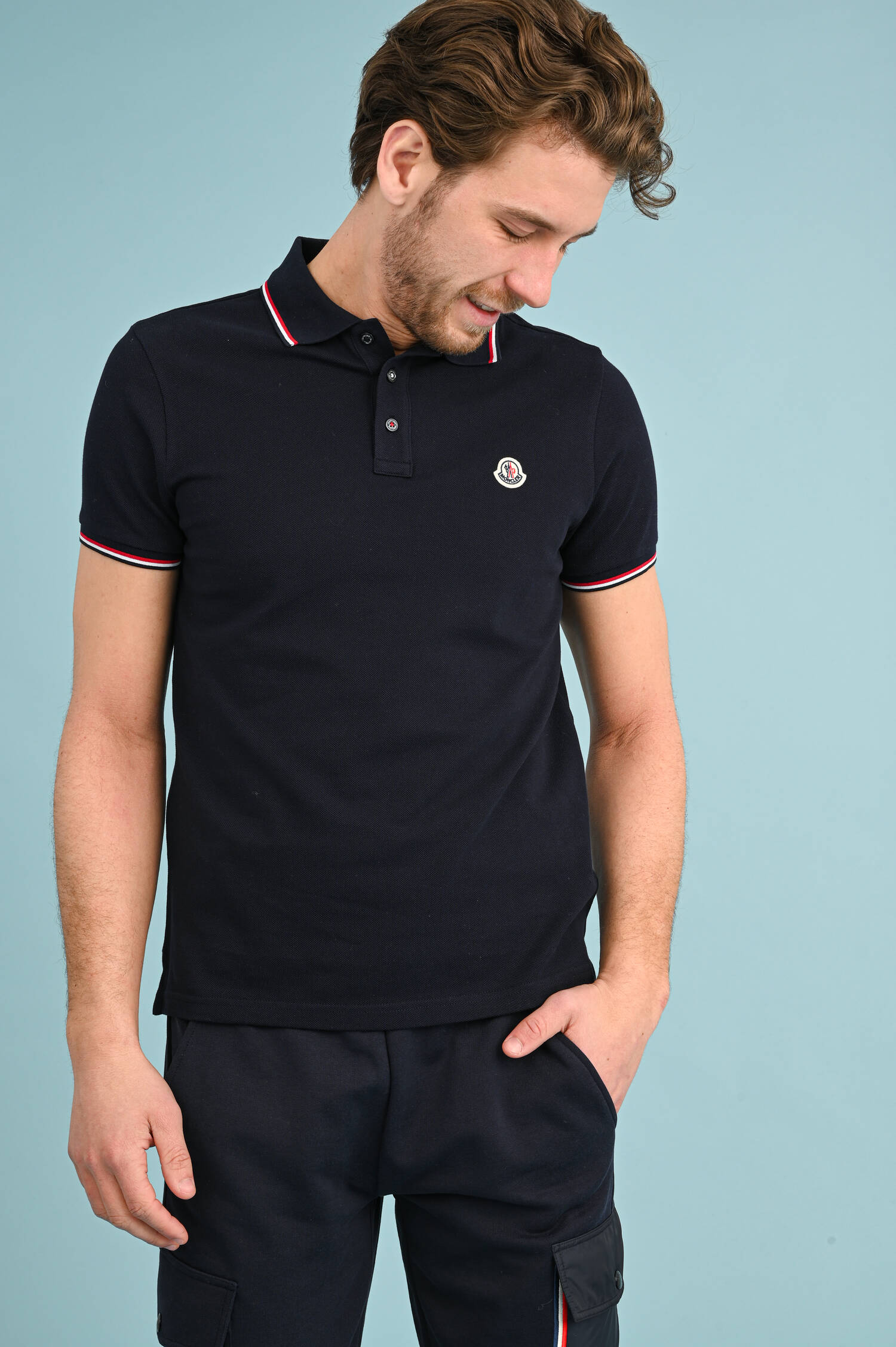 Poloshirt mit Streifen-Details in Navy