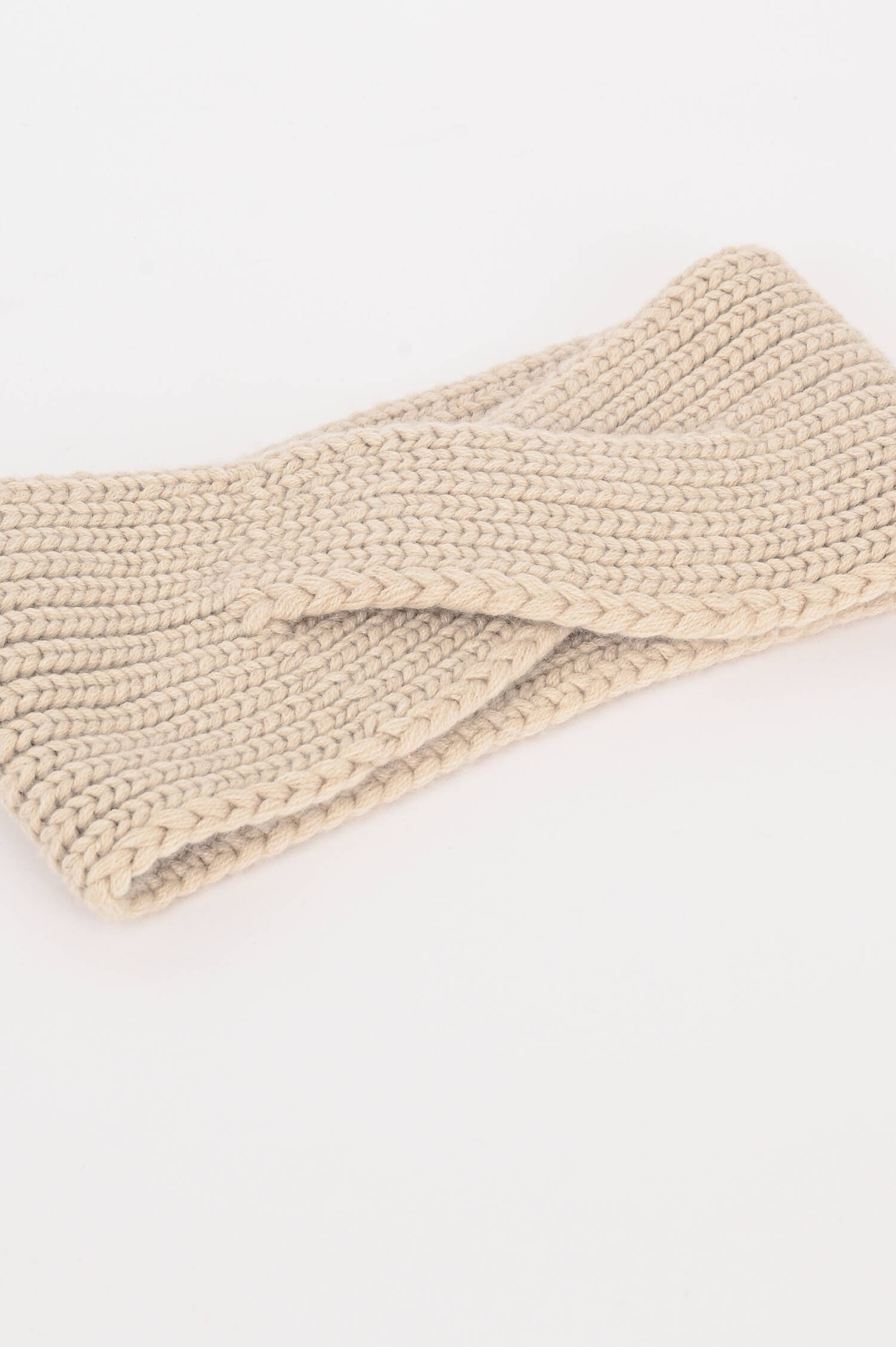 Cashmere Stirnband mit Twist in Sand