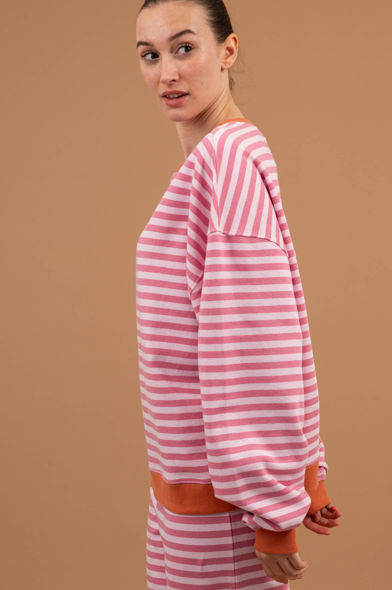 Gestreifter Sweater CHESAPEAKE in Rosa/Hibiskus