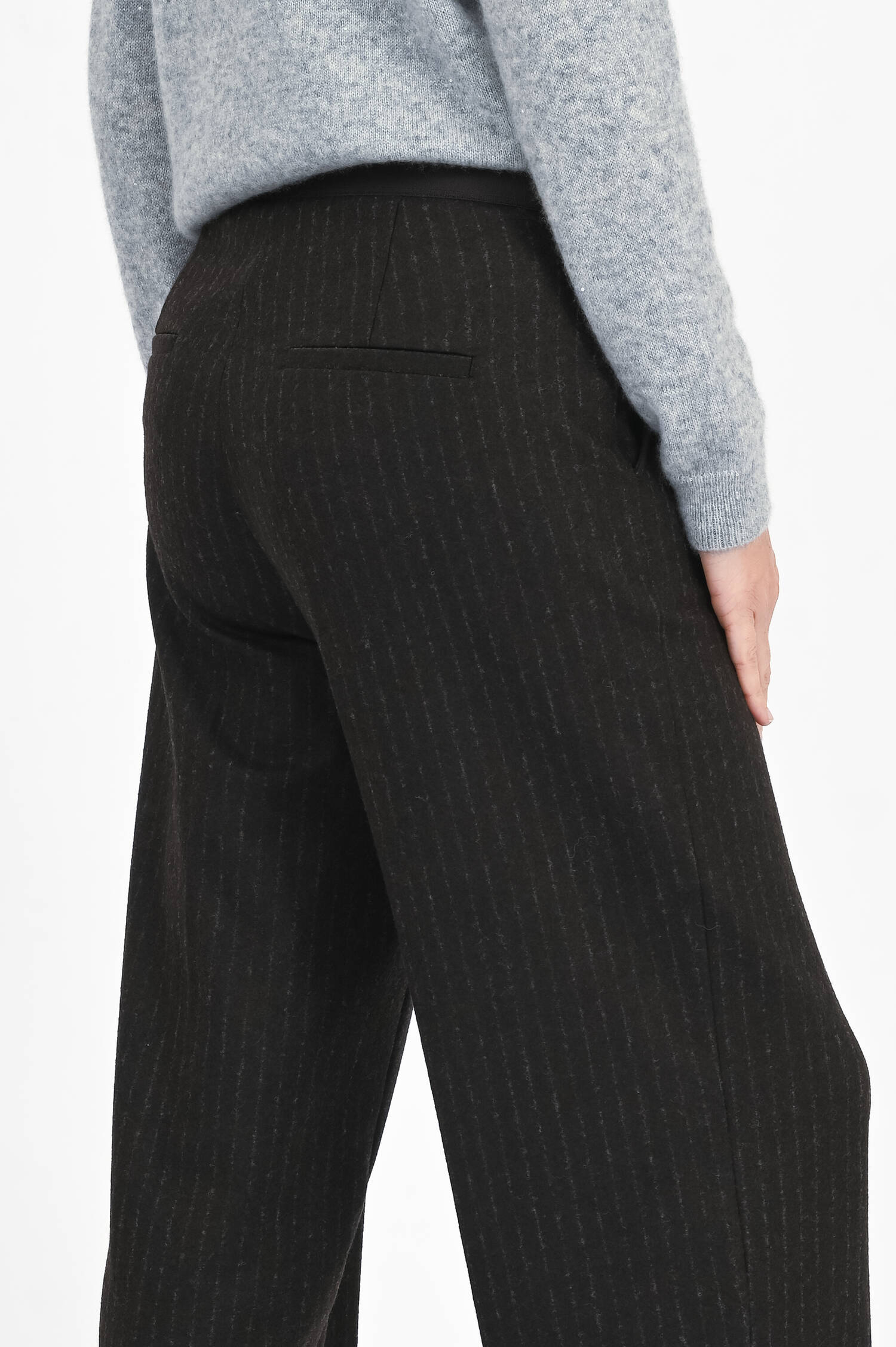 Flanellhose mit zweifachem Bund in Bitter Choco Flanellhose mit zweifachem Bund in Bitter Choco