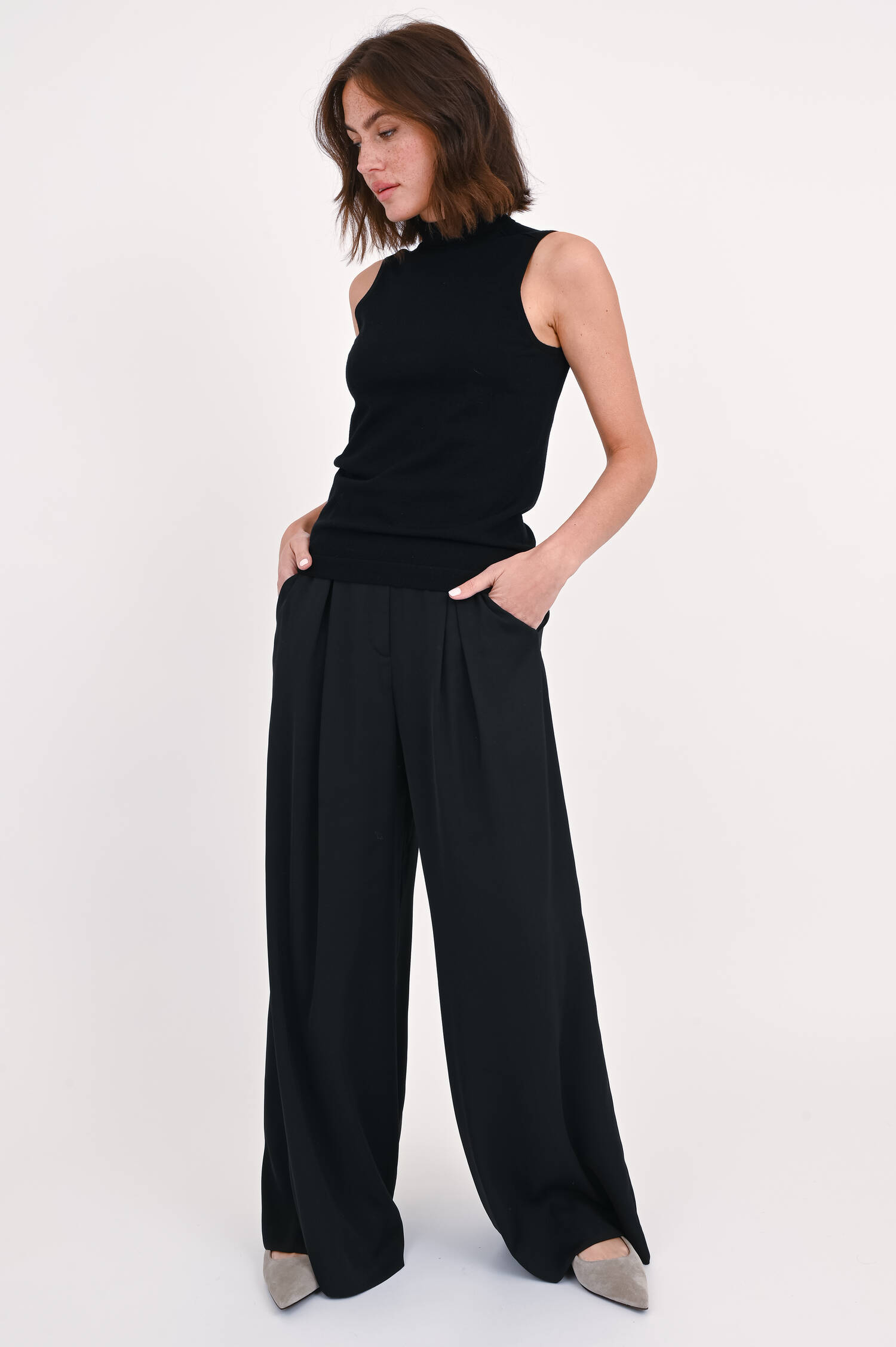 Wollmix Rollkragen in Schwarz