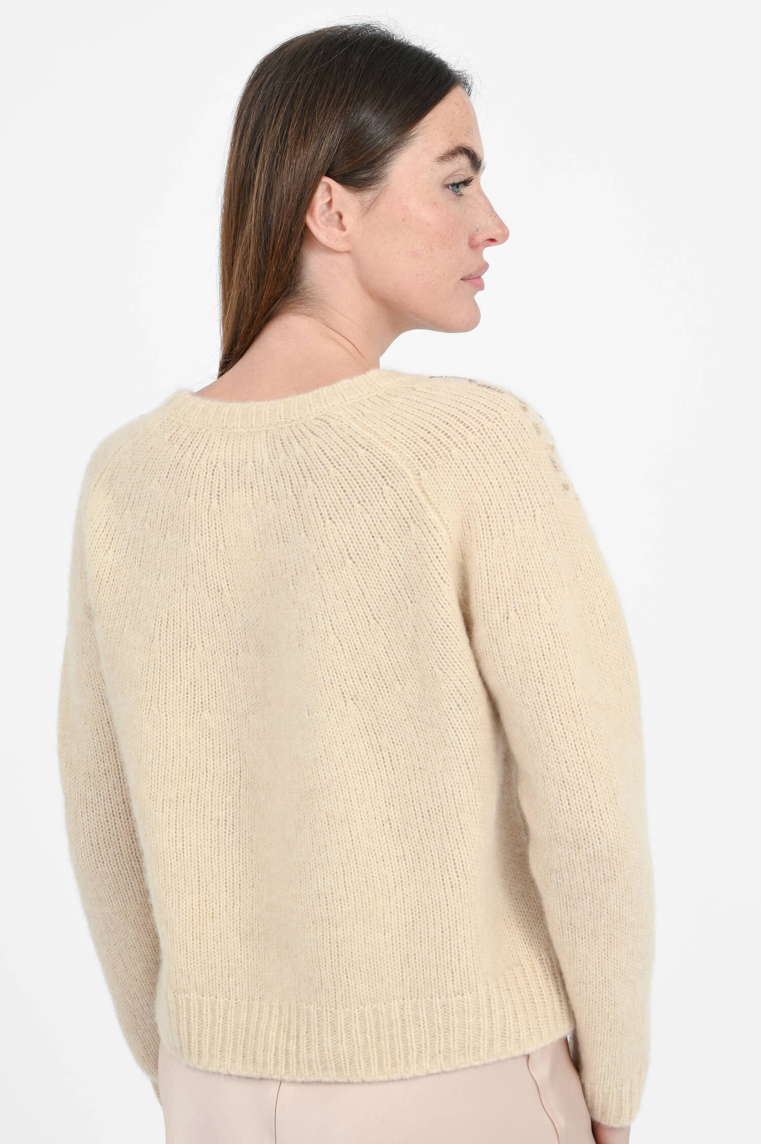 Pullover mit Pailletten in Champagne
