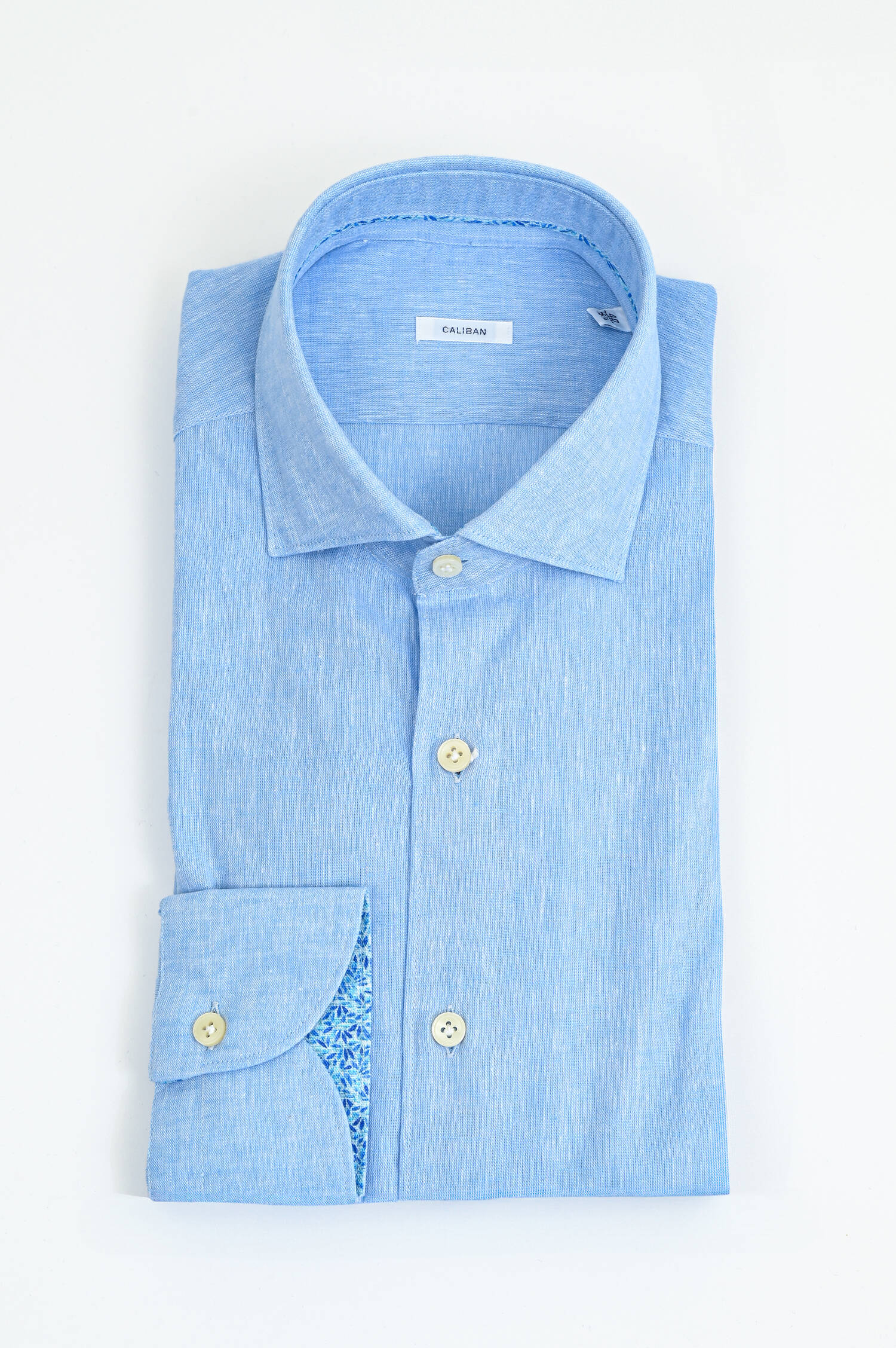 Hemd aus Leinen-Baumwoll-Mix in Blau meliert Hemd aus Leinen-Baumwoll-Mix in Blau meliert