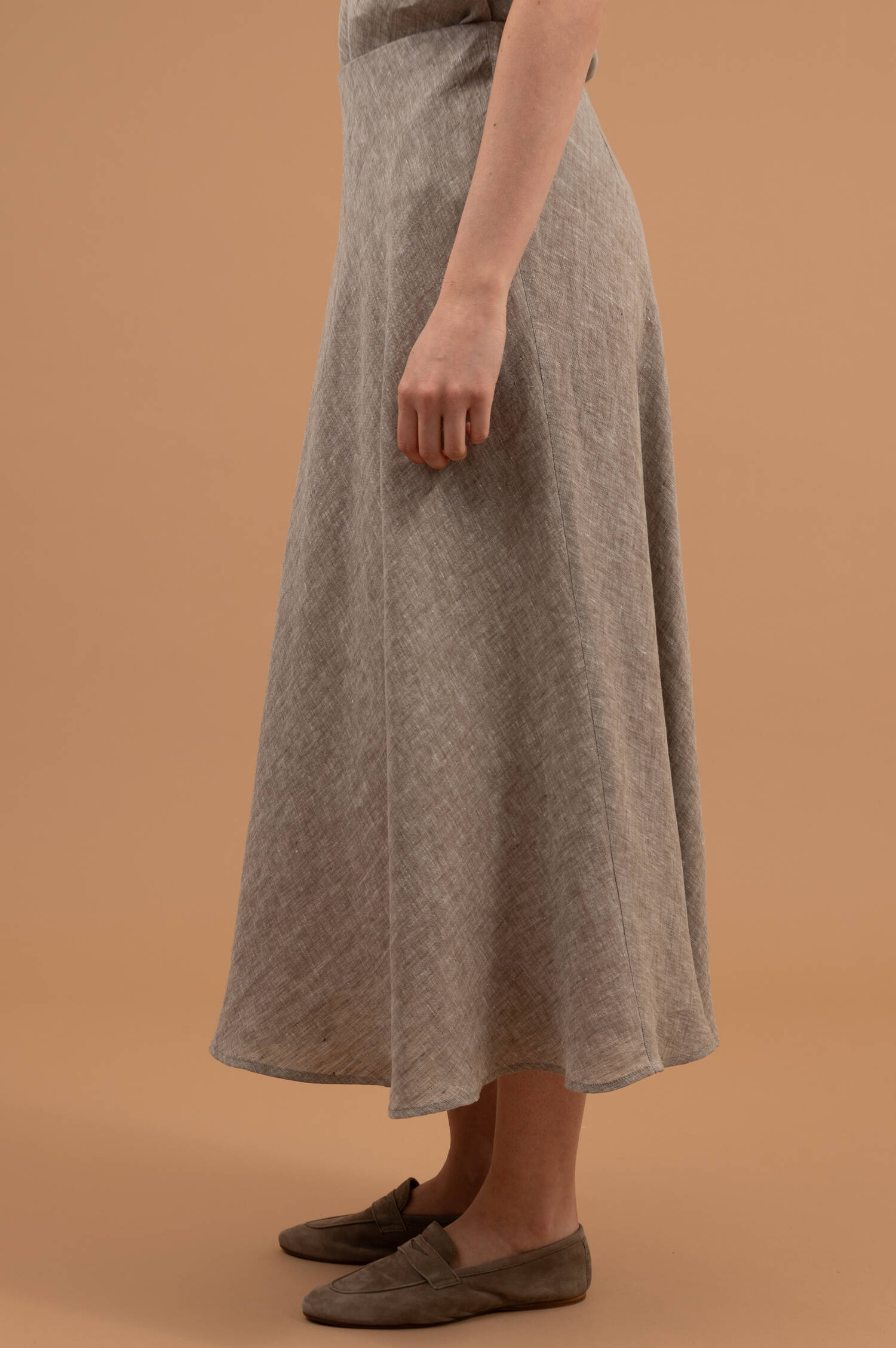 Leinenrock RANNI in Braun