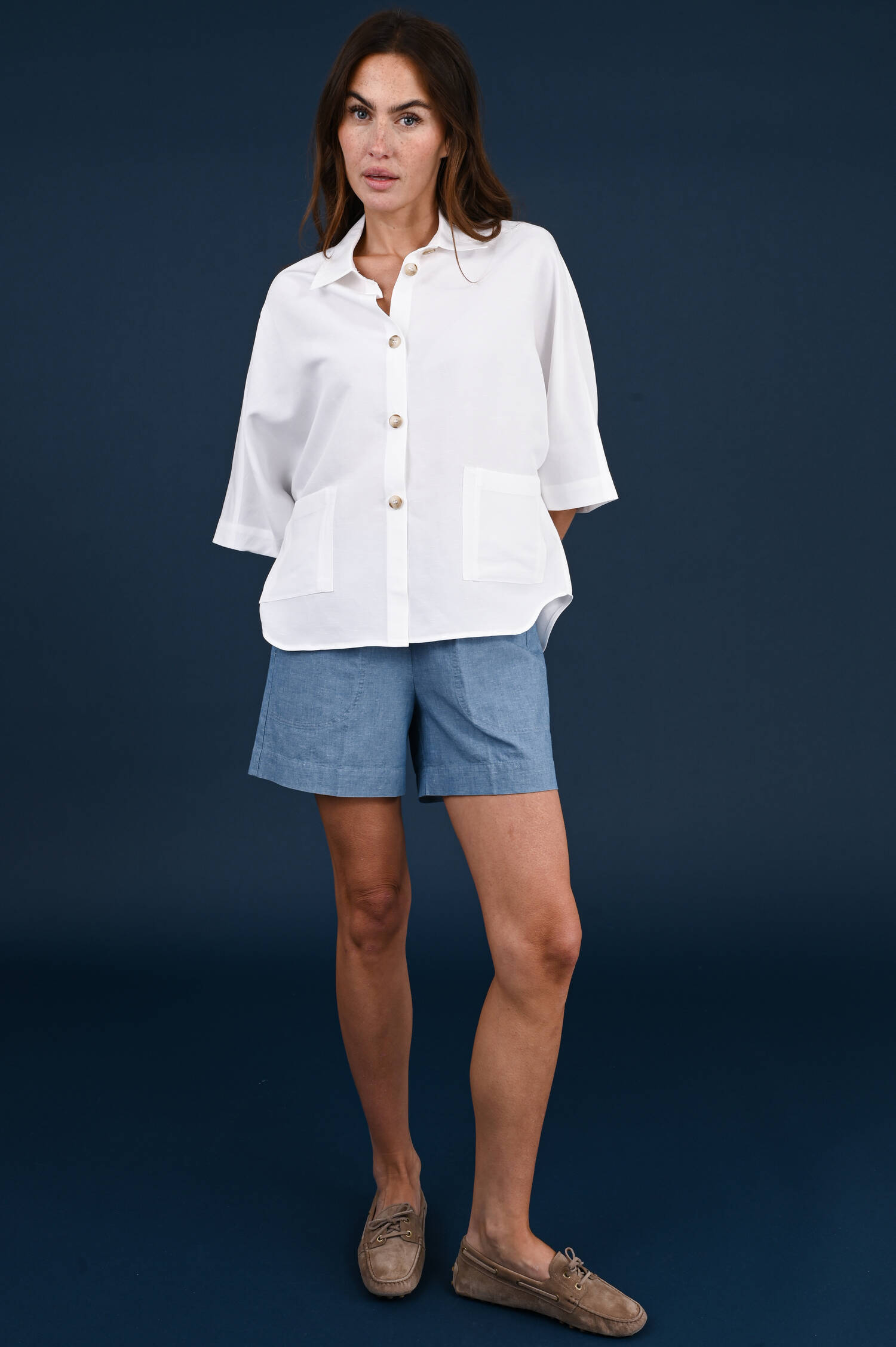 Boxy Bluse in Setaweiß