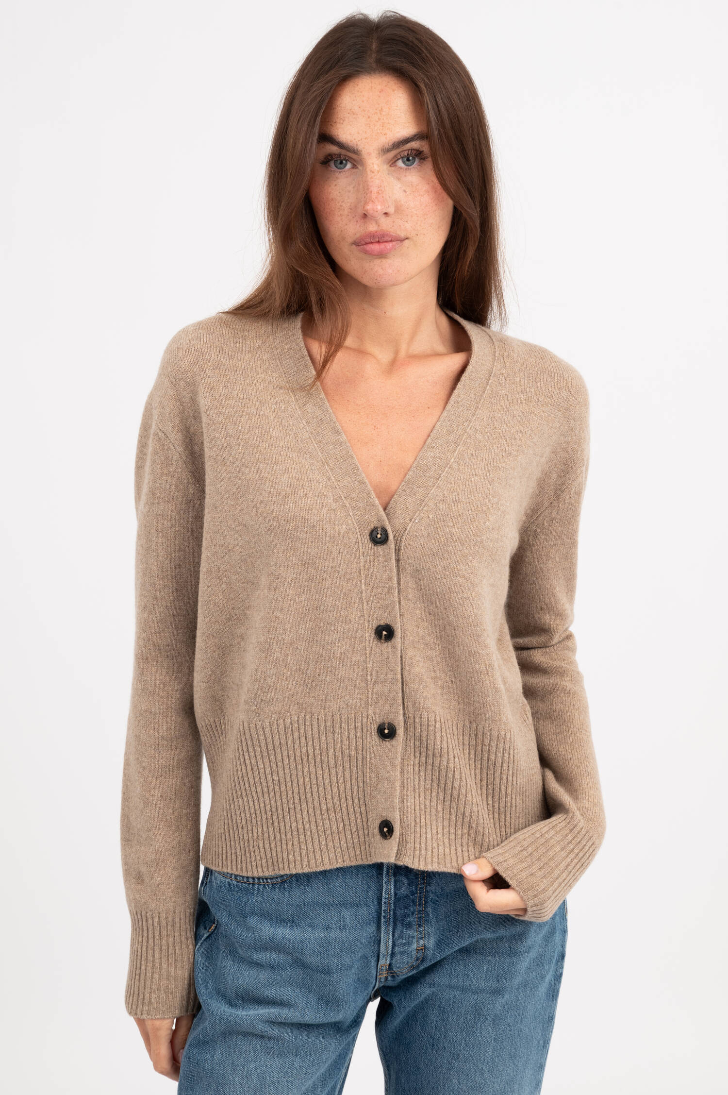 Cardigan aus Wolle in Beige Cardigan aus Wolle in Beige