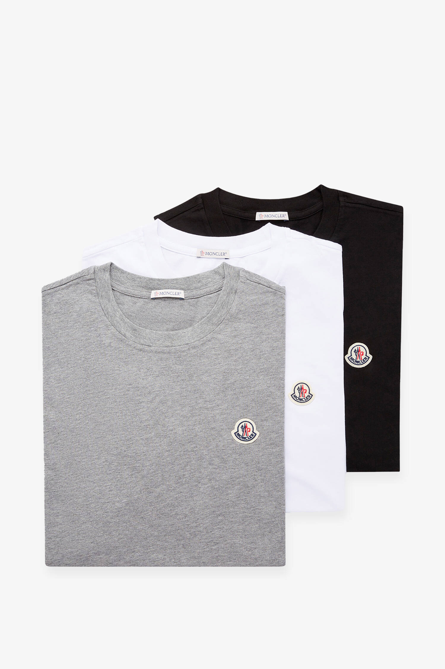 3er Pack Basic T-Shirts in Grau/Weiß/Schwarz
