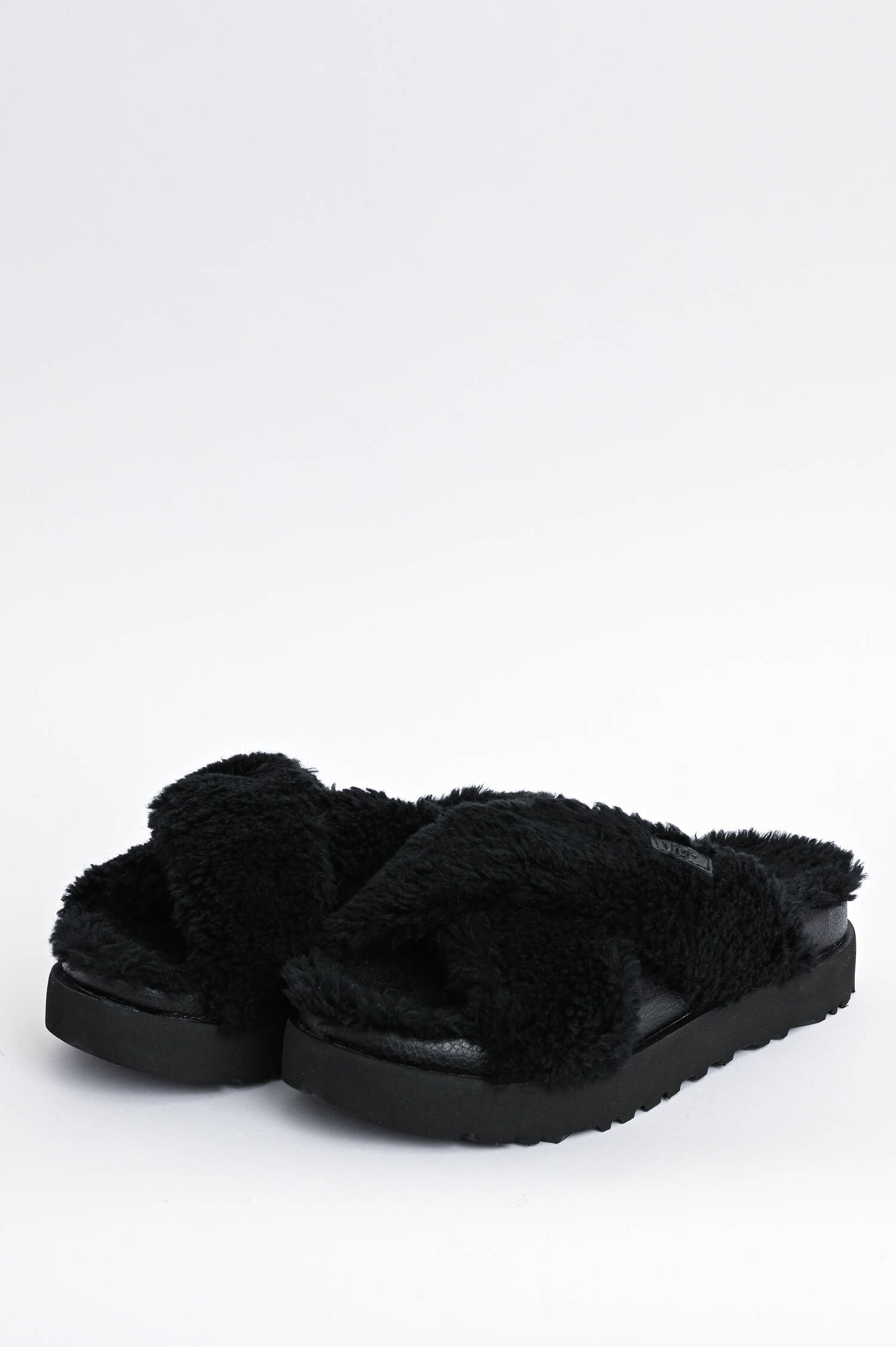 Fell-Pantolette FUZZ SUGAR in Schwarz Fell-Pantolette FUZZ SUGAR in Schwarz