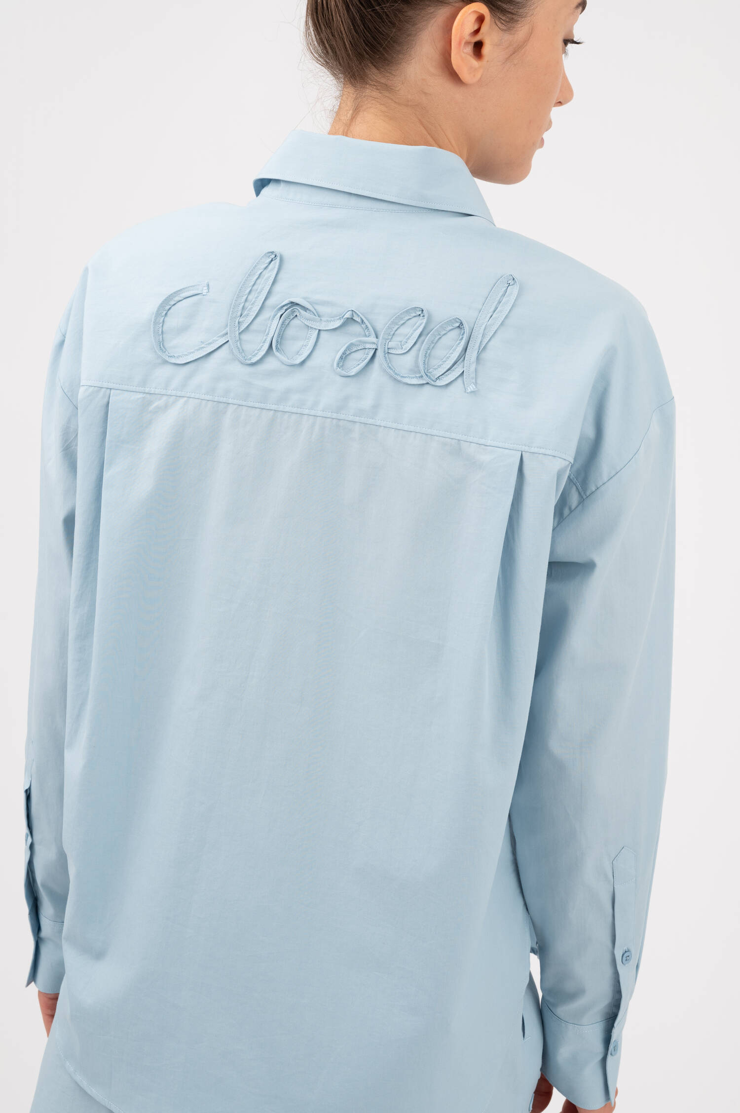 Oversize Bluse in Hellblau