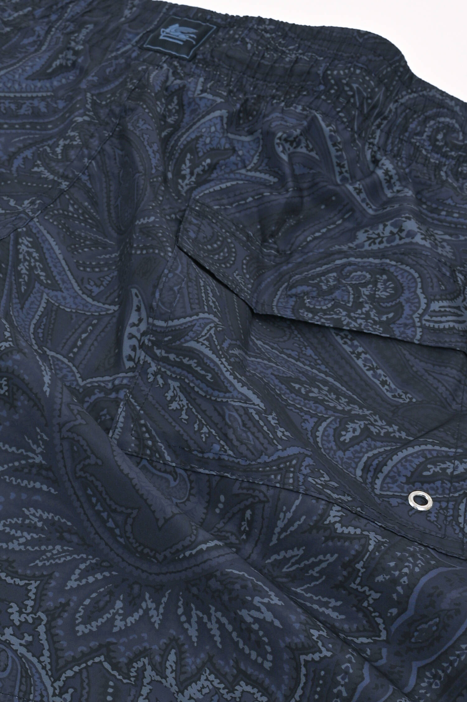 Badehose mit Paisley Print in Navy/Blau