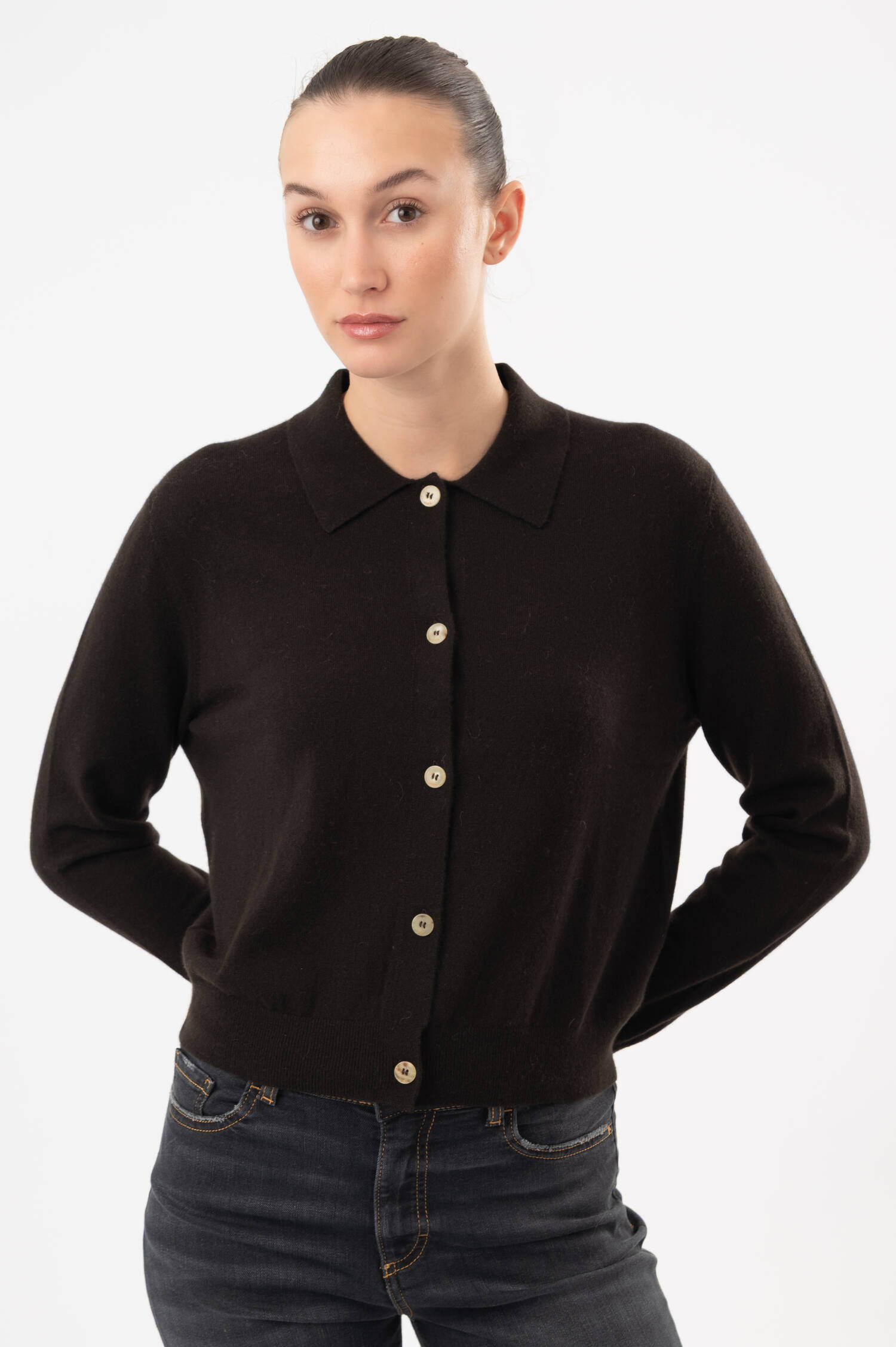 Cashmere-Strickjacke WREXHAM in Dunkelbraun Cashmere-Strickjacke WREXHAM in Dunkelbraun