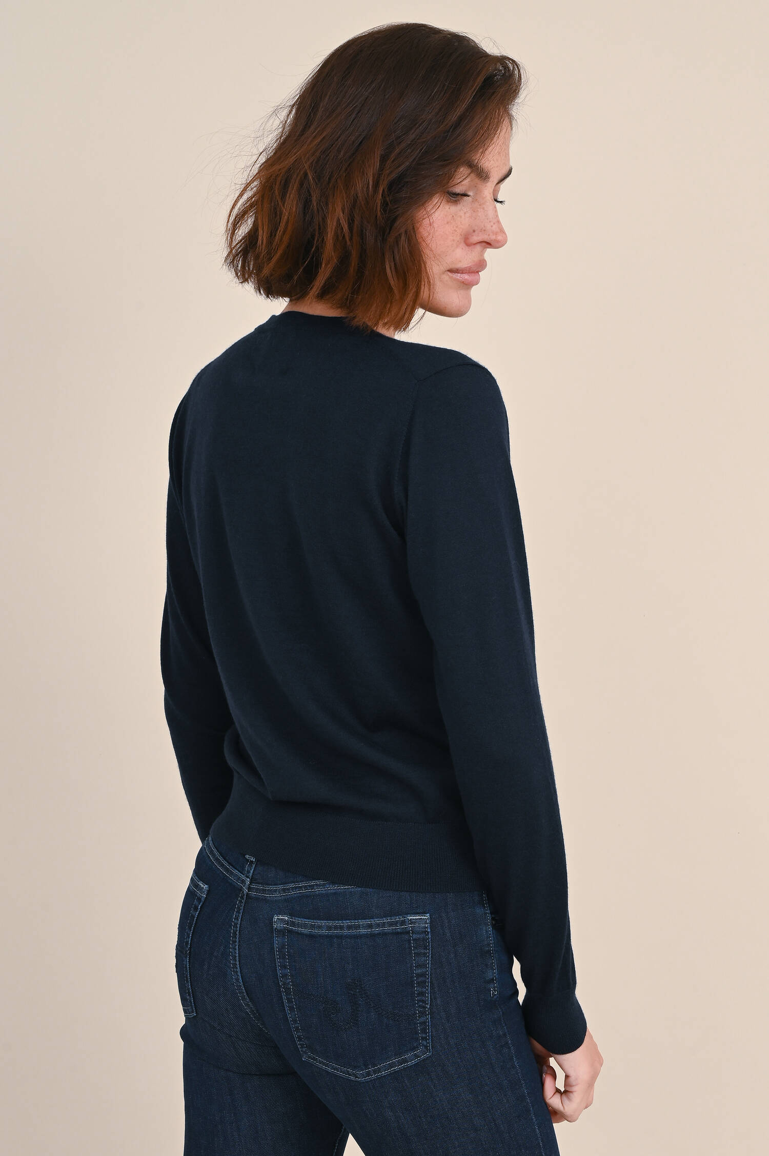 Feinstrick Cashmere Pullover in Navy Feinstrick Cashmere Pullover in Navy