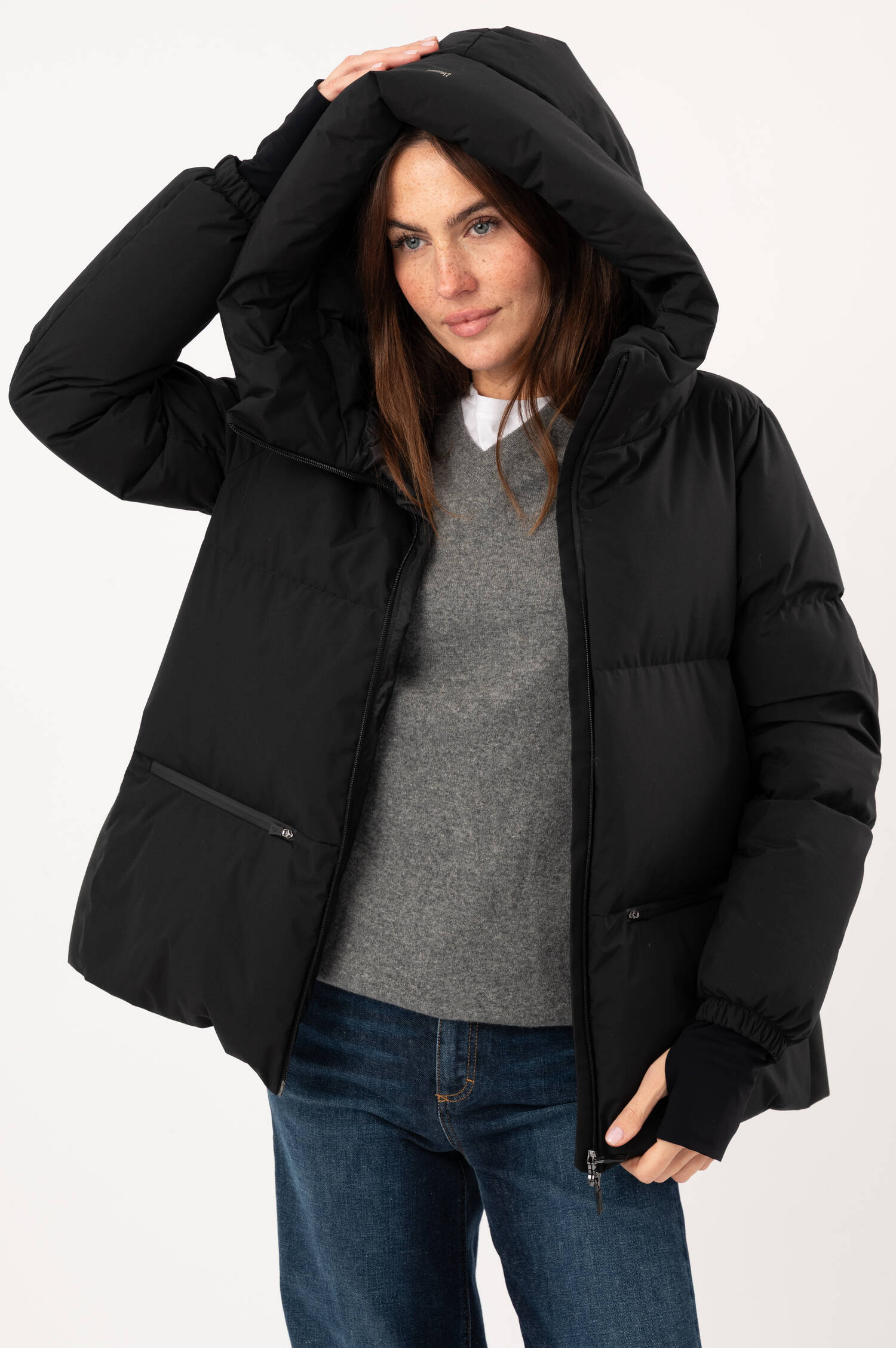 Daunenstepp-Jacke in Schwarz Daunenstepp-Jacke in Schwarz