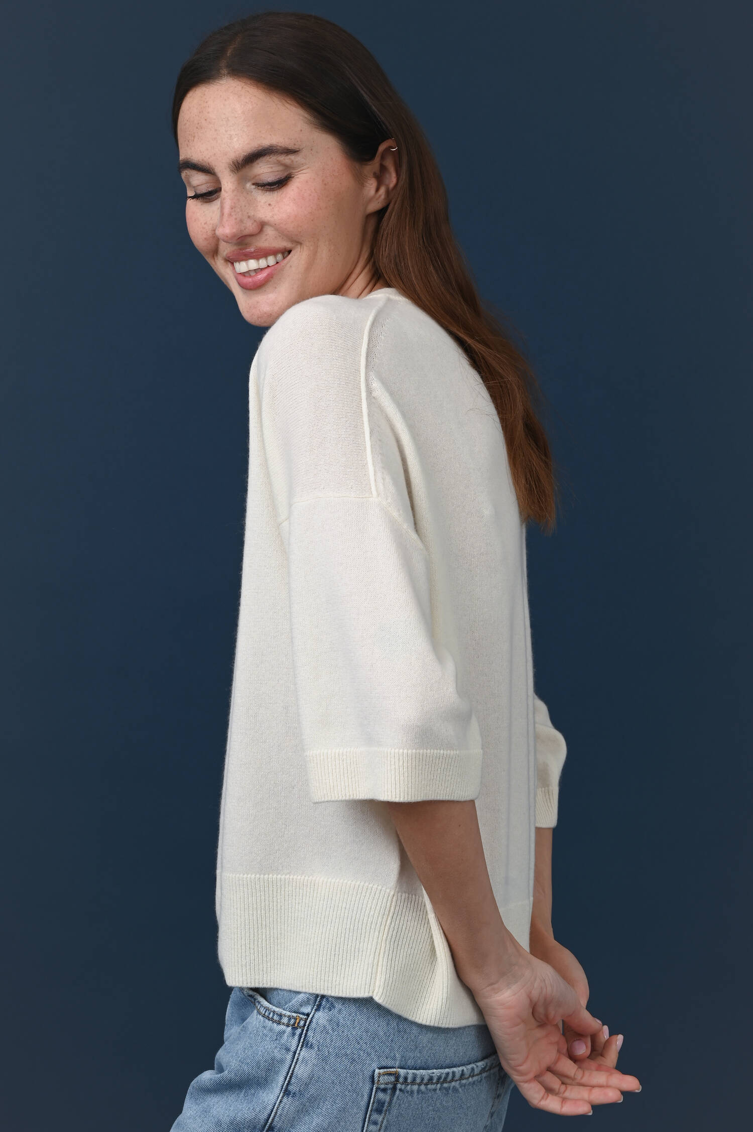 Cashmere Pullover in Naturbeige