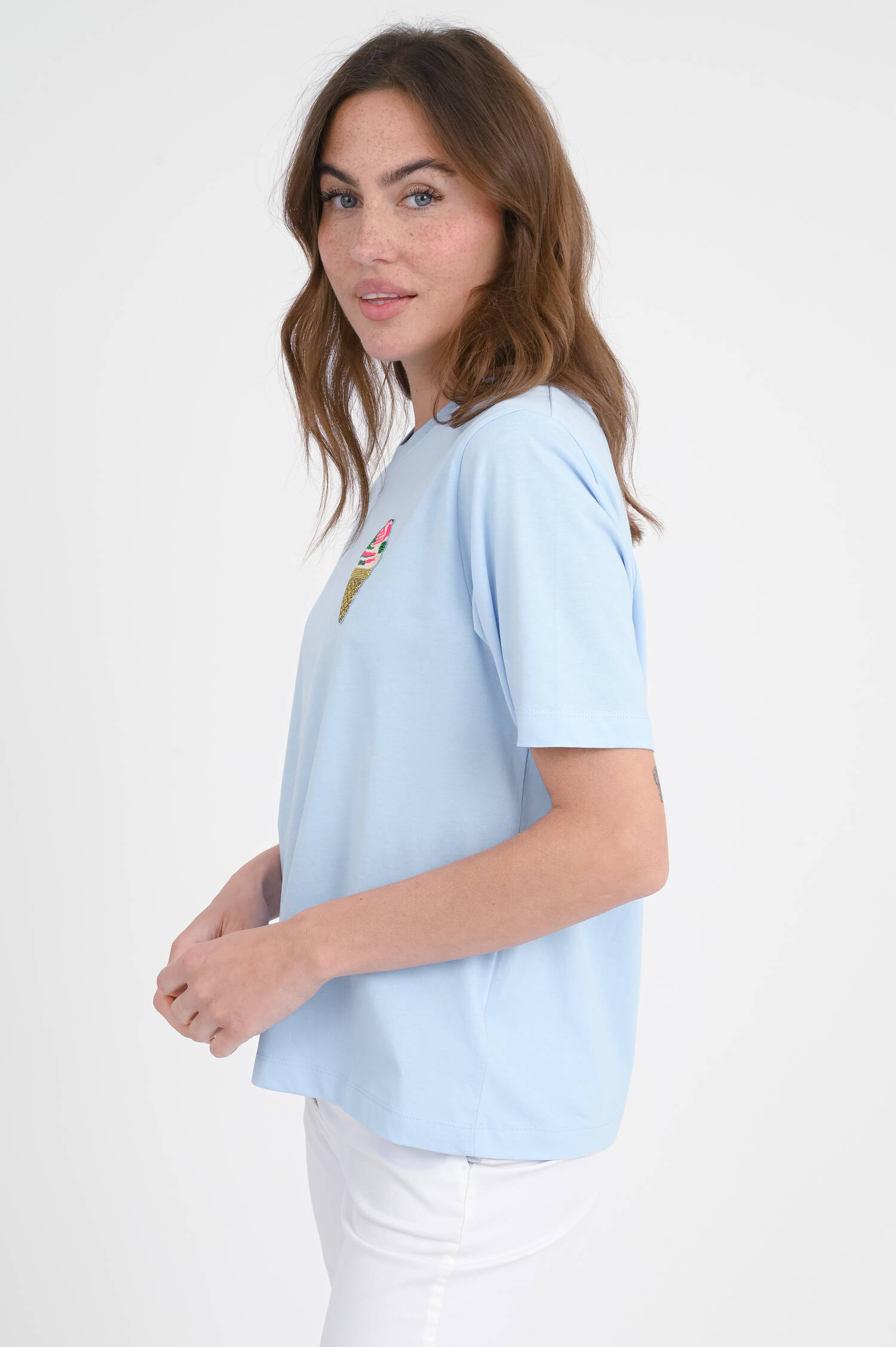 Boxy T-Shirt HICECREAM in Hellblau