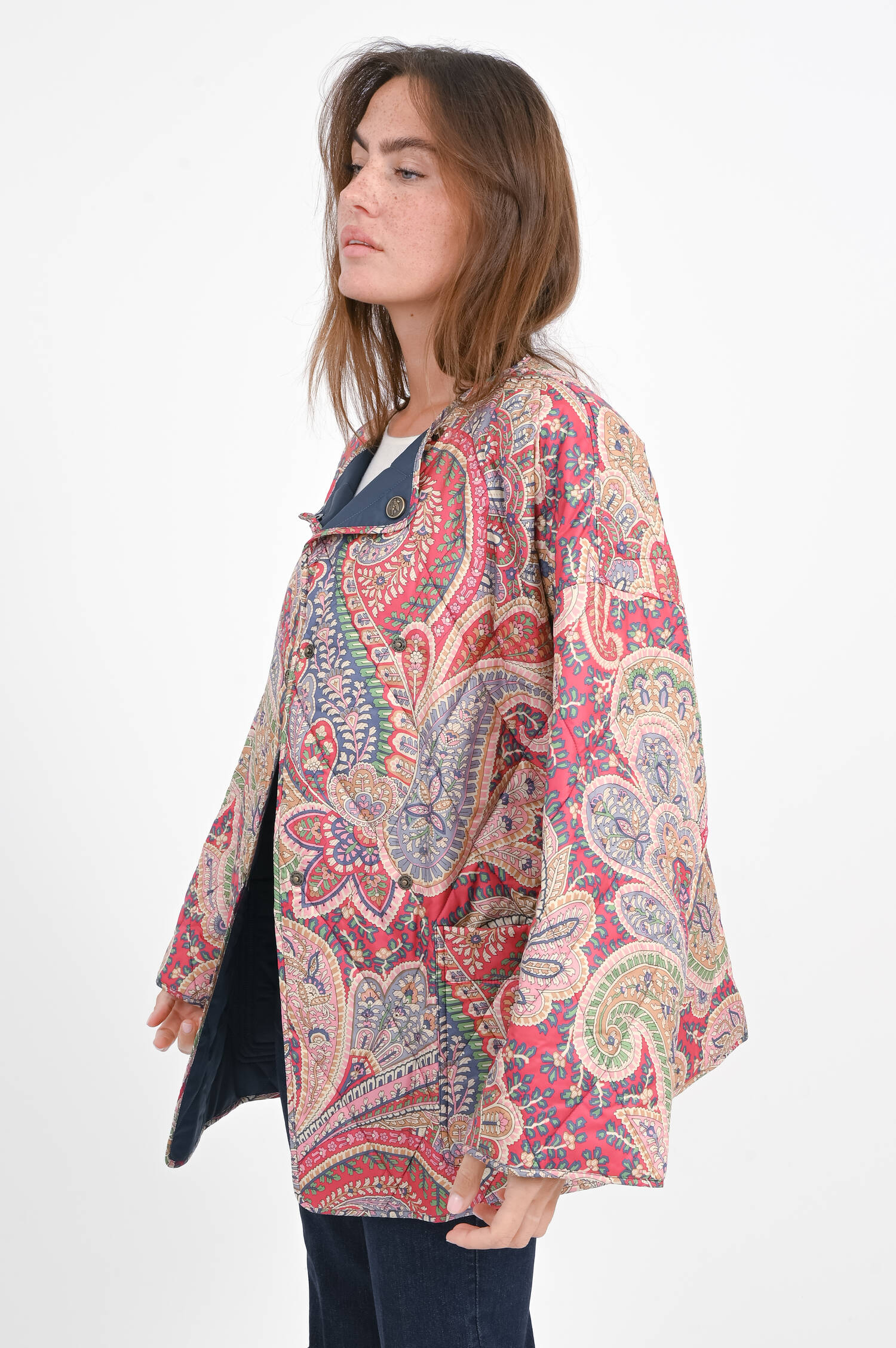 Wende-Steppjacke in Multicolor/Blau