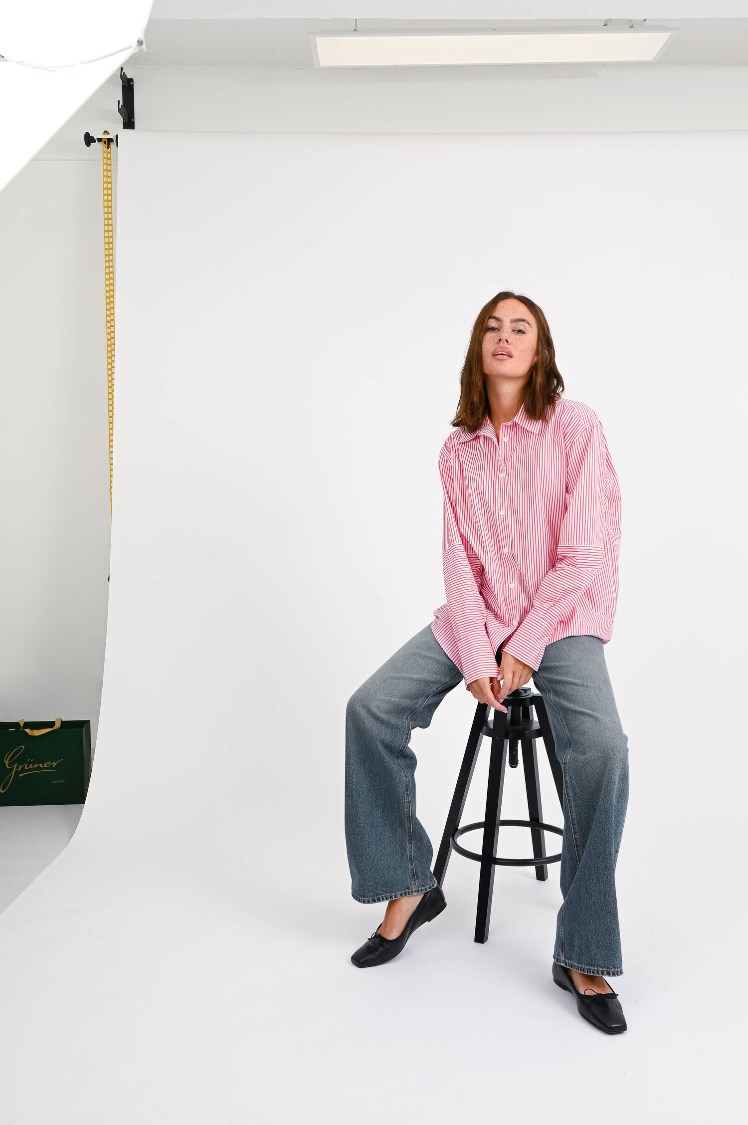 Gestreifte Oversize-Bluse in Rot/Weiß Gestreifte Oversize-Bluse in Rot/Weiß