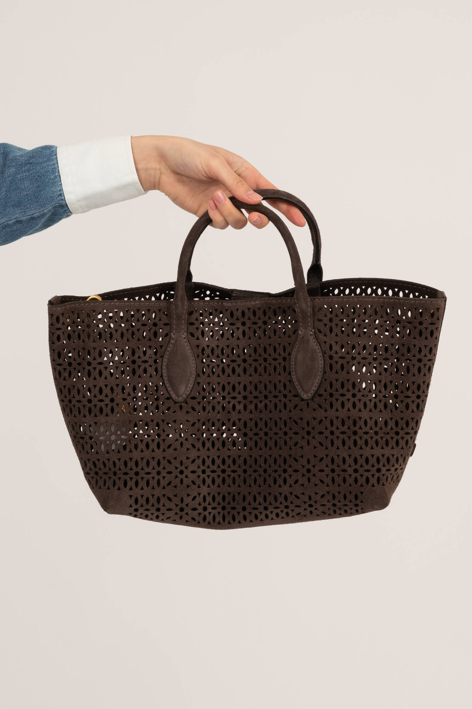 Kleine Leder Tasche MASHUP in Moka Kleine Leder Tasche MASHUP in Moka