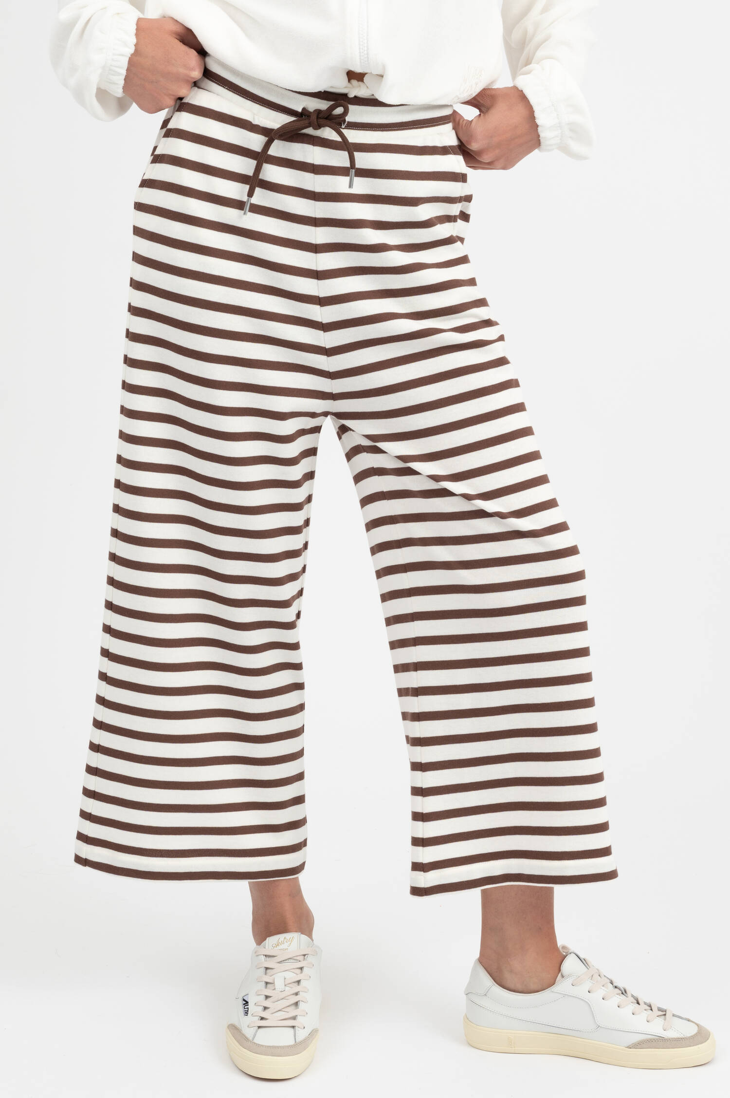 Culotte Hose in Ecru/Braun gestreifft Culotte Hose in Ecru/Braun gestreifft