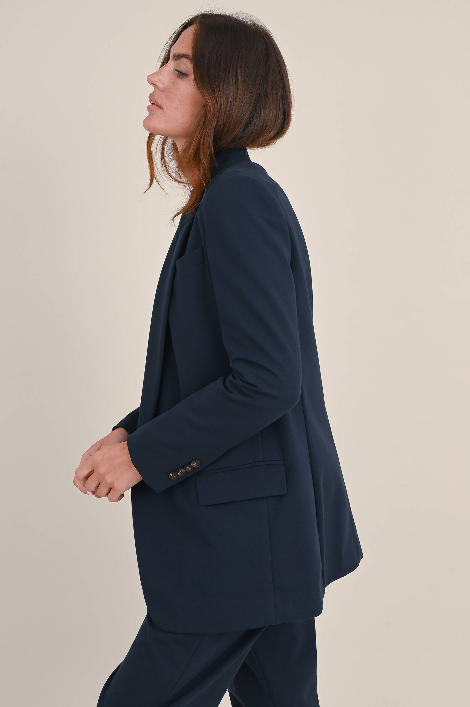 Baumwoll Blazer in Navy