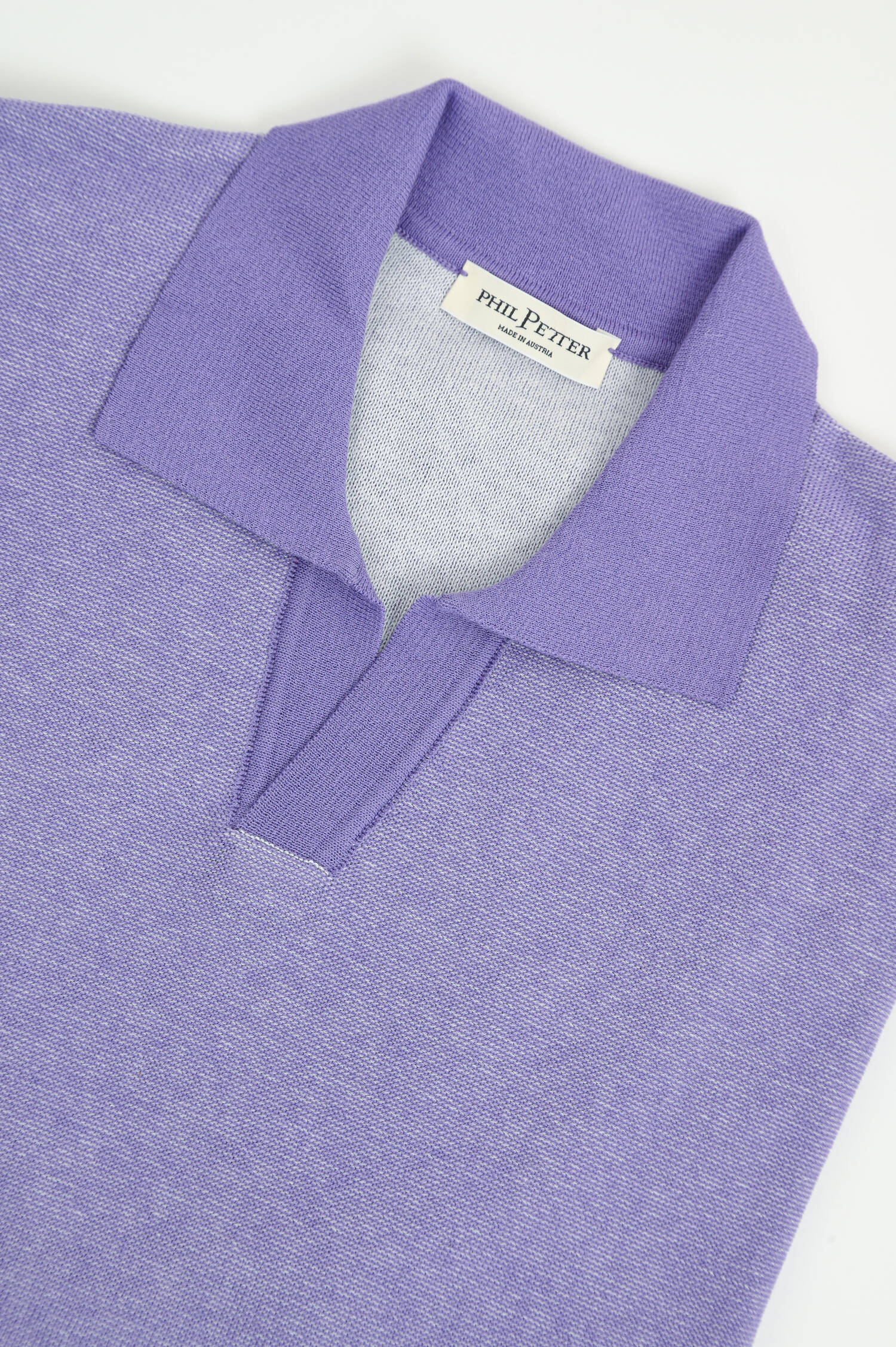 Poloshirt aus Baumwolle in Lila meliert