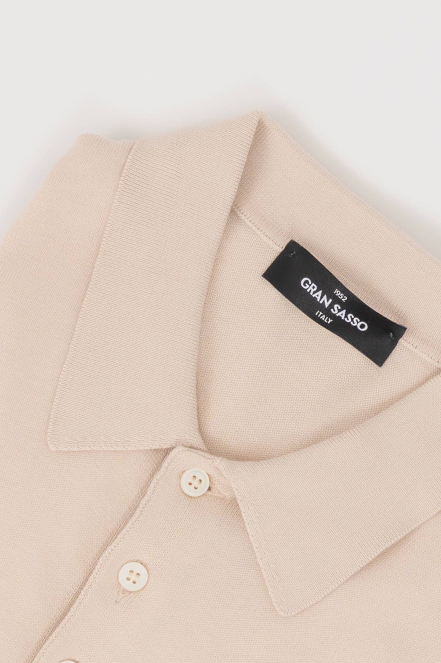 Feinstrick Polo in Beige