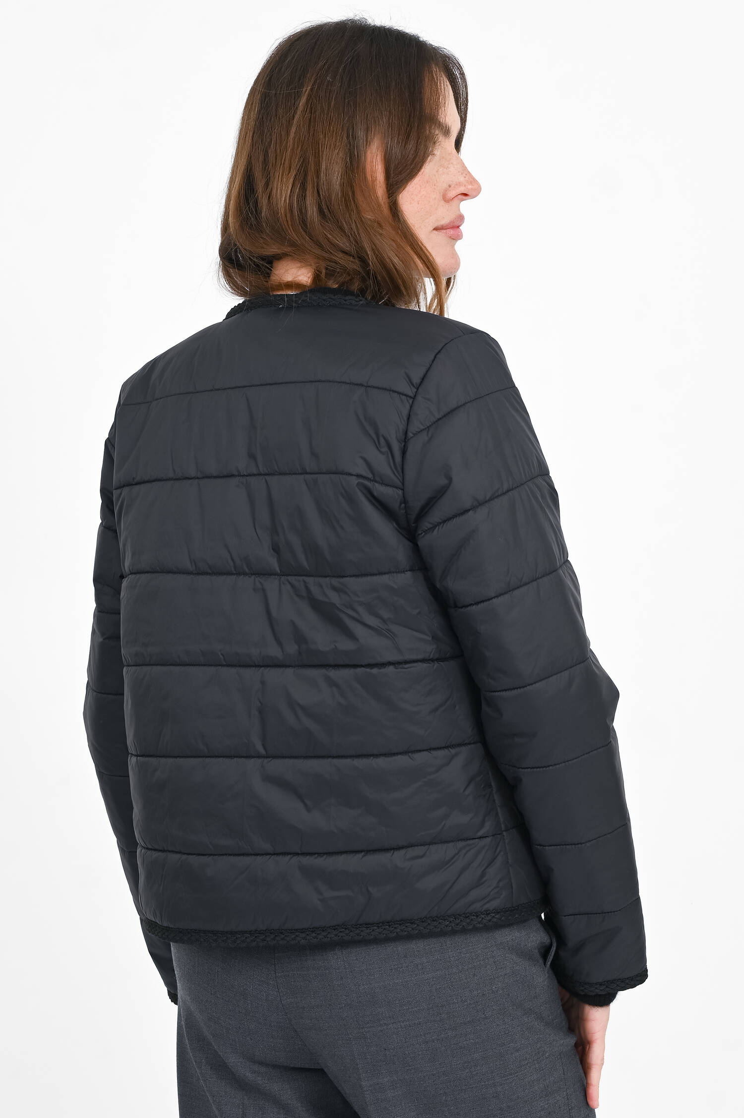 Jacke mit Stick-Details in Schwarz Jacke mit Stick-Details in Schwarz