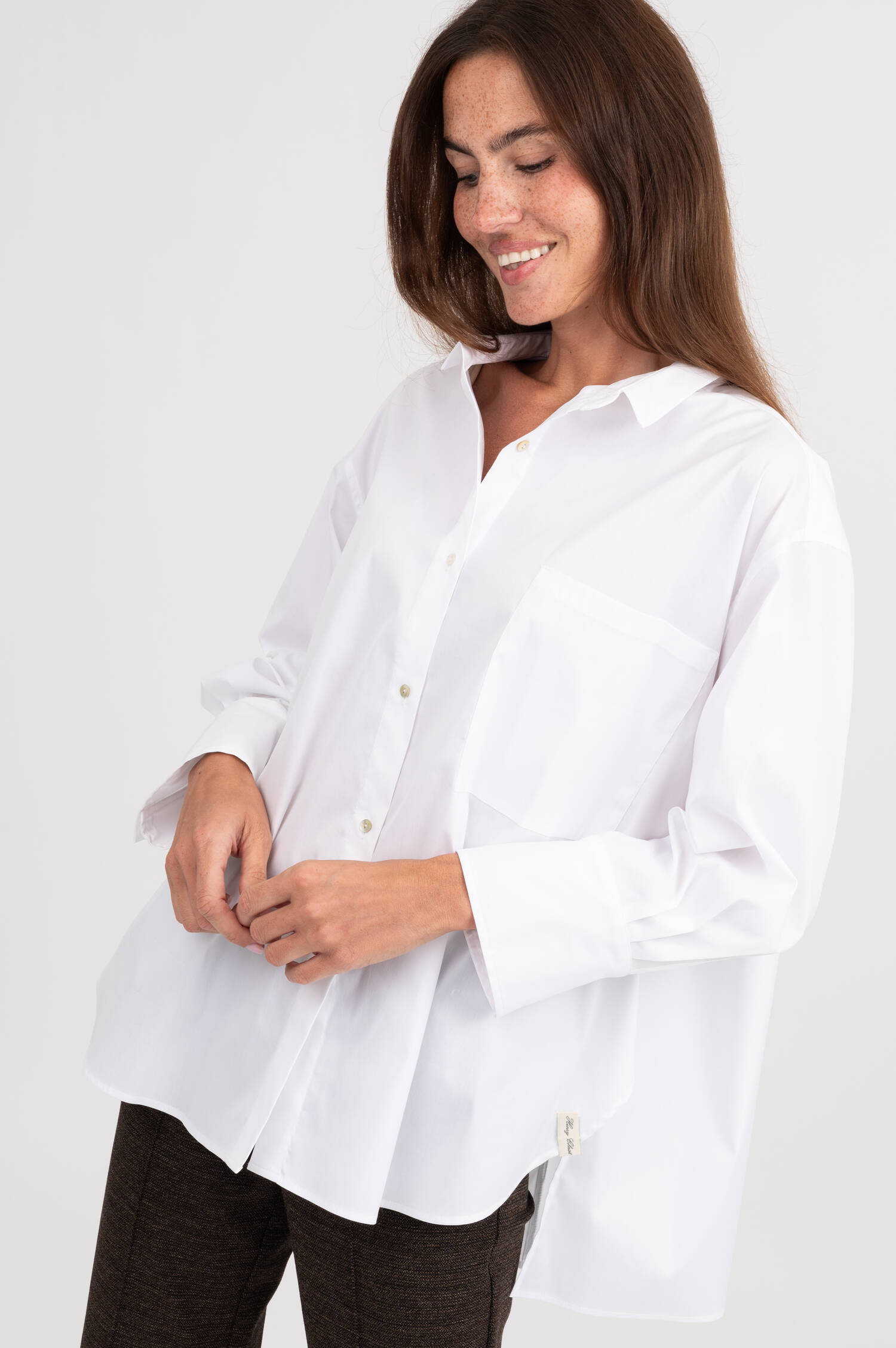 Oversize Bluse in Weiß