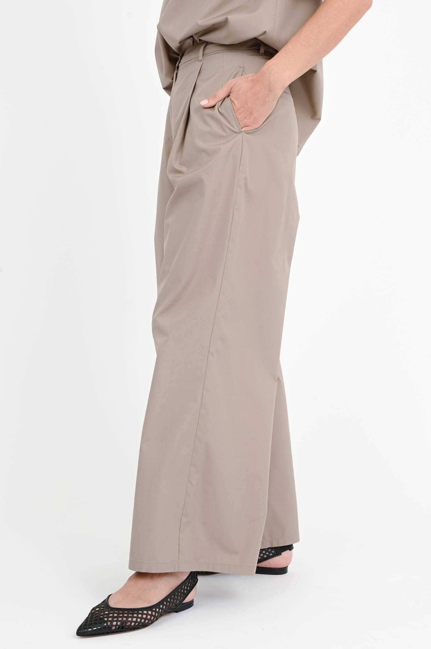 Wide-Leg Hose NORA in Taubengrau