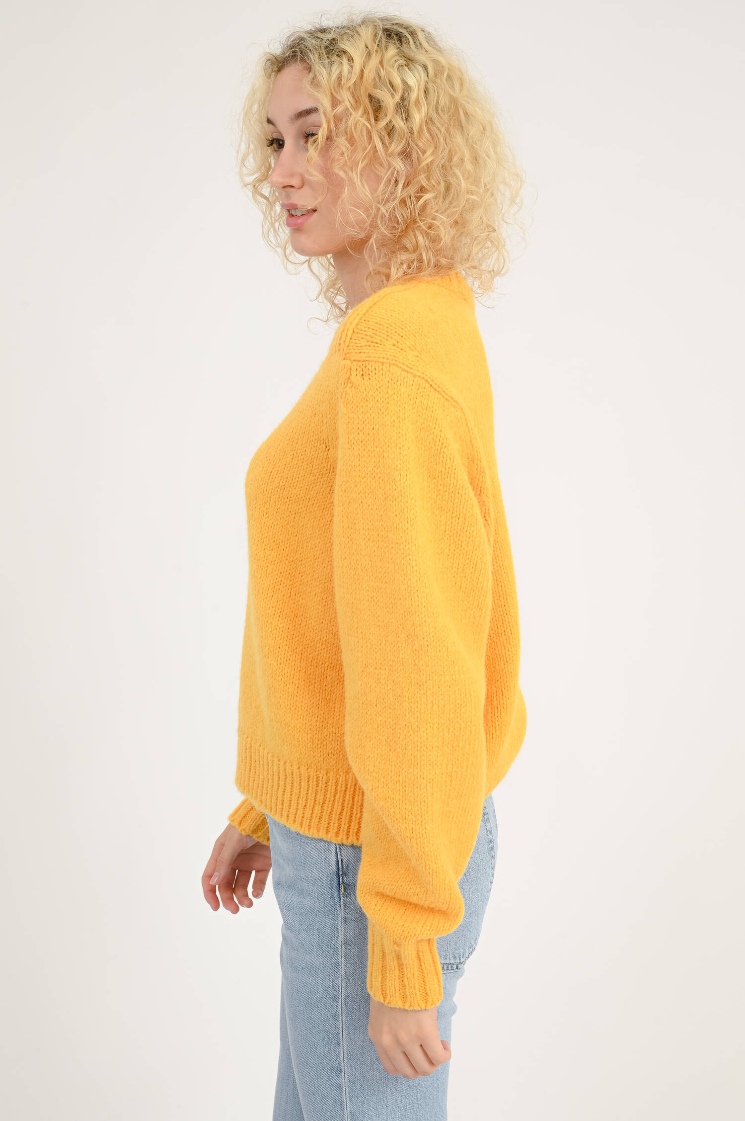 Pullover aus Alpaka-Mix in Gelb