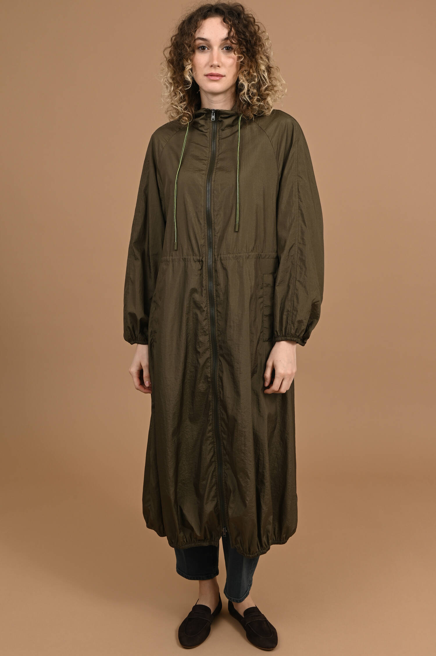 Parka Regenjacke in Verde-Militare-Grün