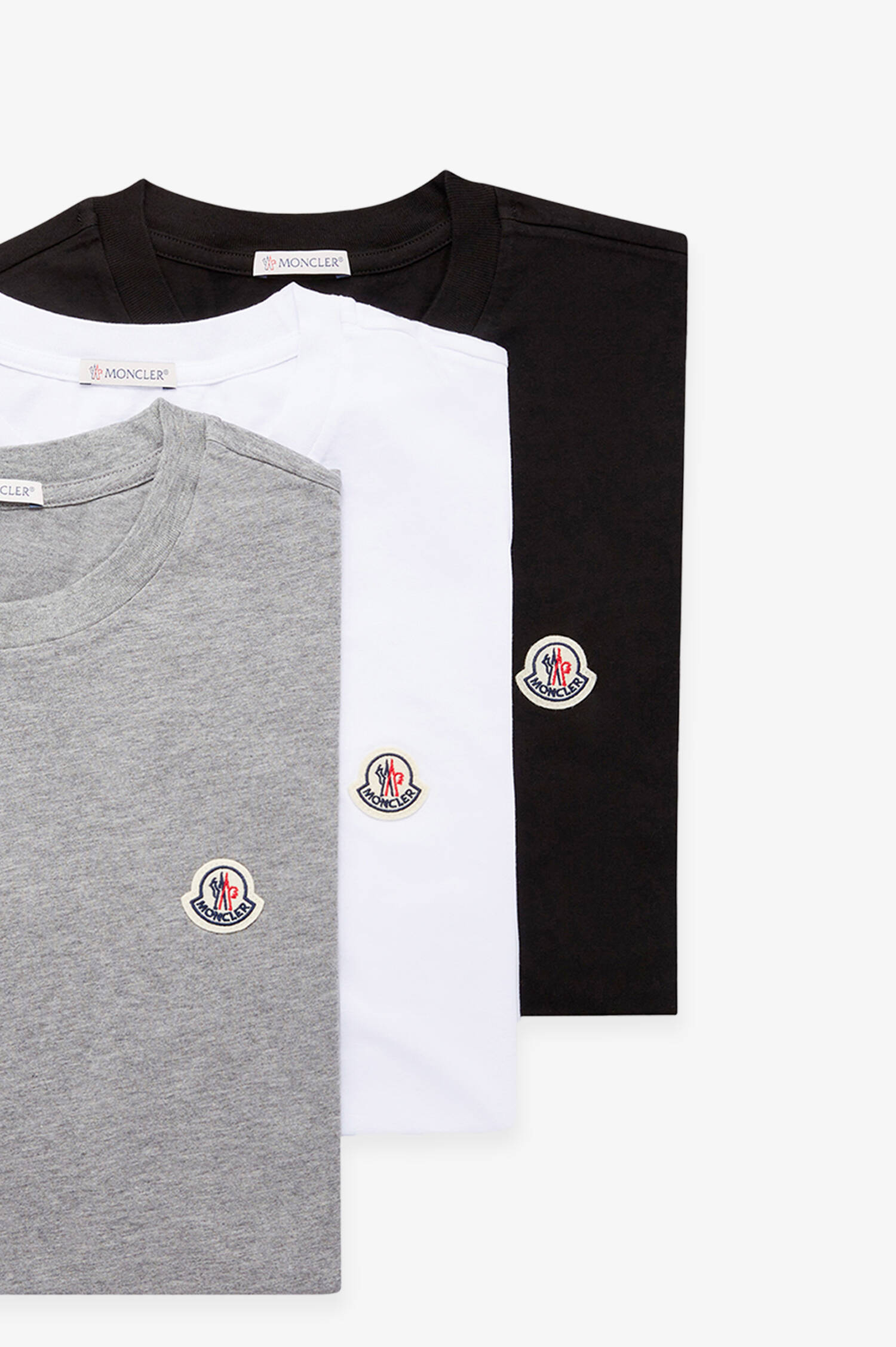 3er Pack Basic T-Shirts in Grau/Weiß/Schwarz