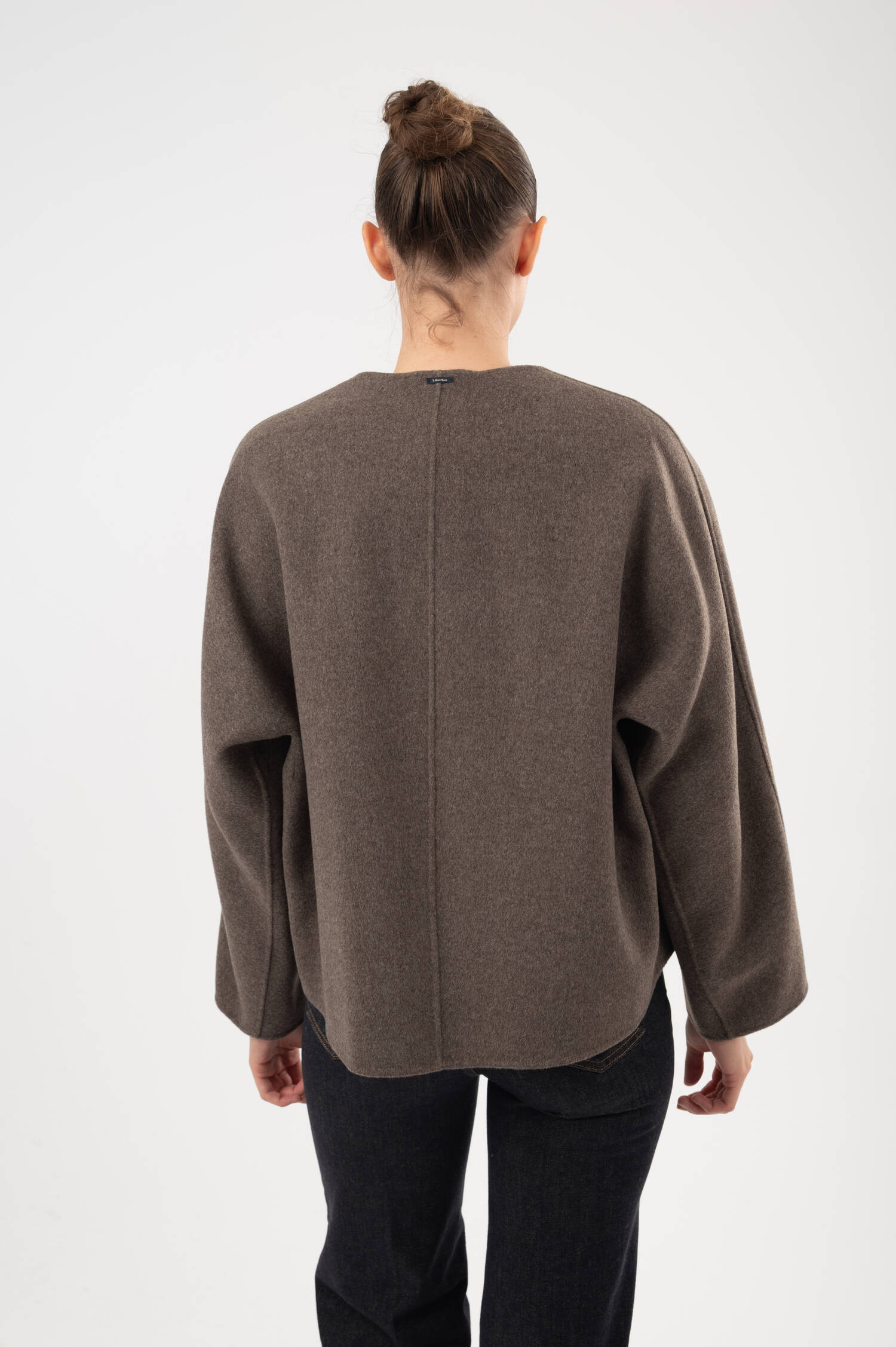 Wolljacke KATE mit Schal in Grau