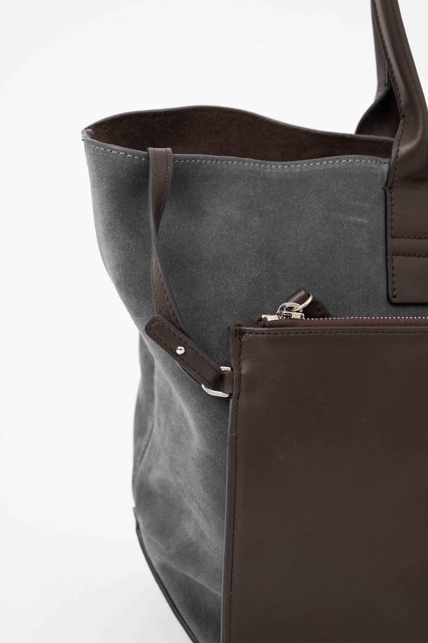 Veloursleder-Shopper ADDRESS in Grau Veloursleder-Shopper ADDRESS in Grau