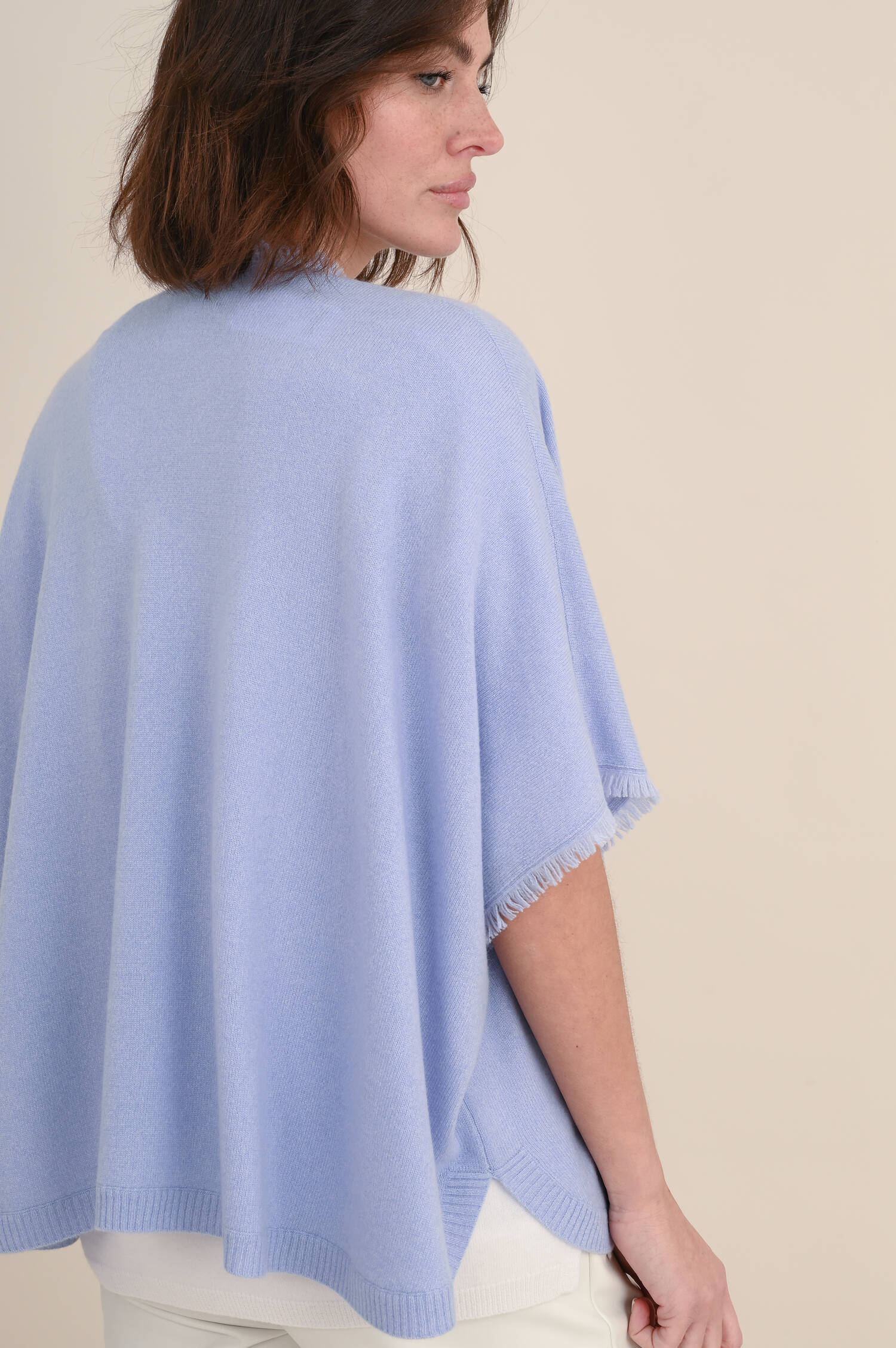 Strickjacke aus Cashmere in Hellblau meliert