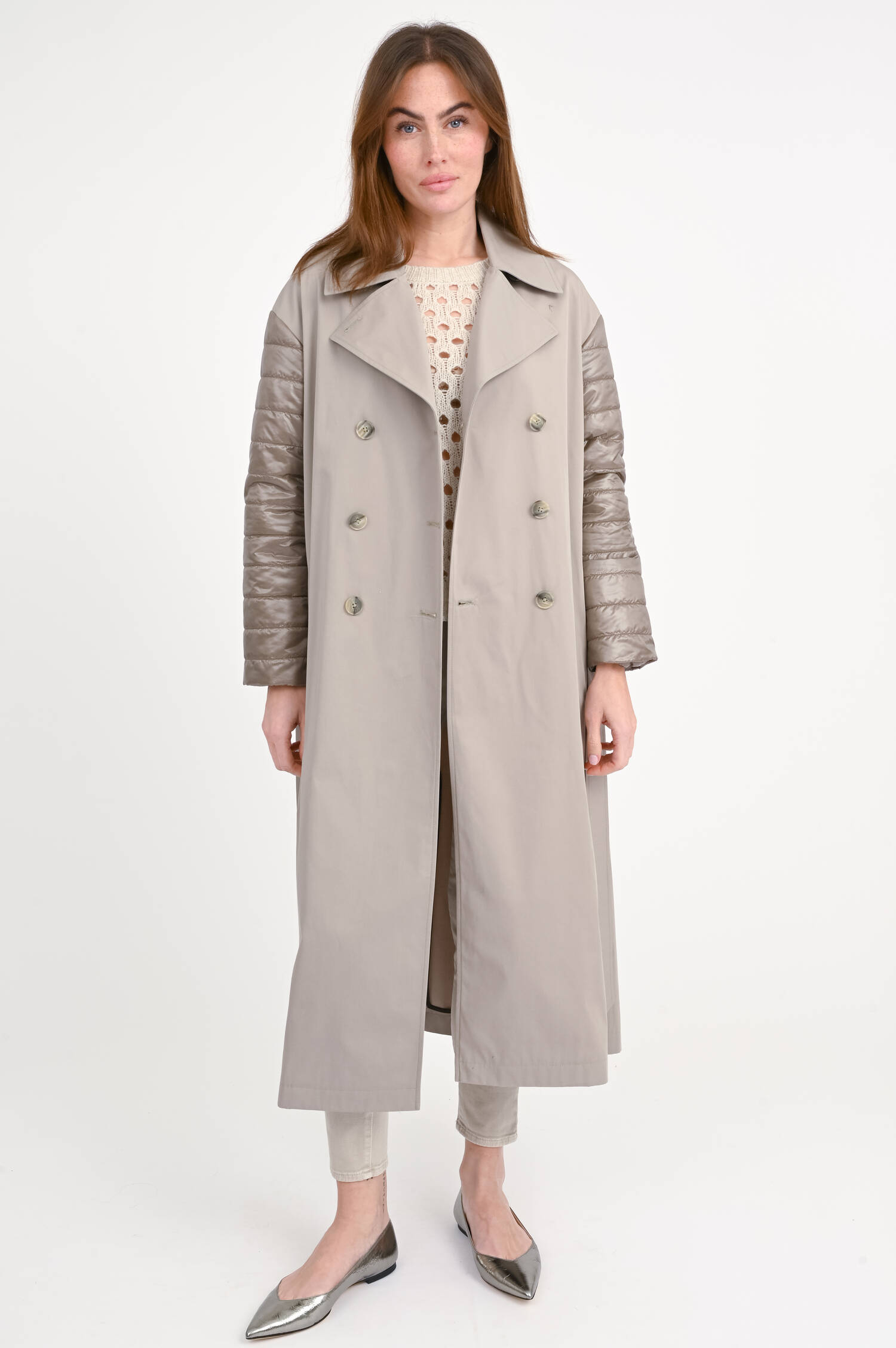 Hybrid-Trenchcoat in Tortora