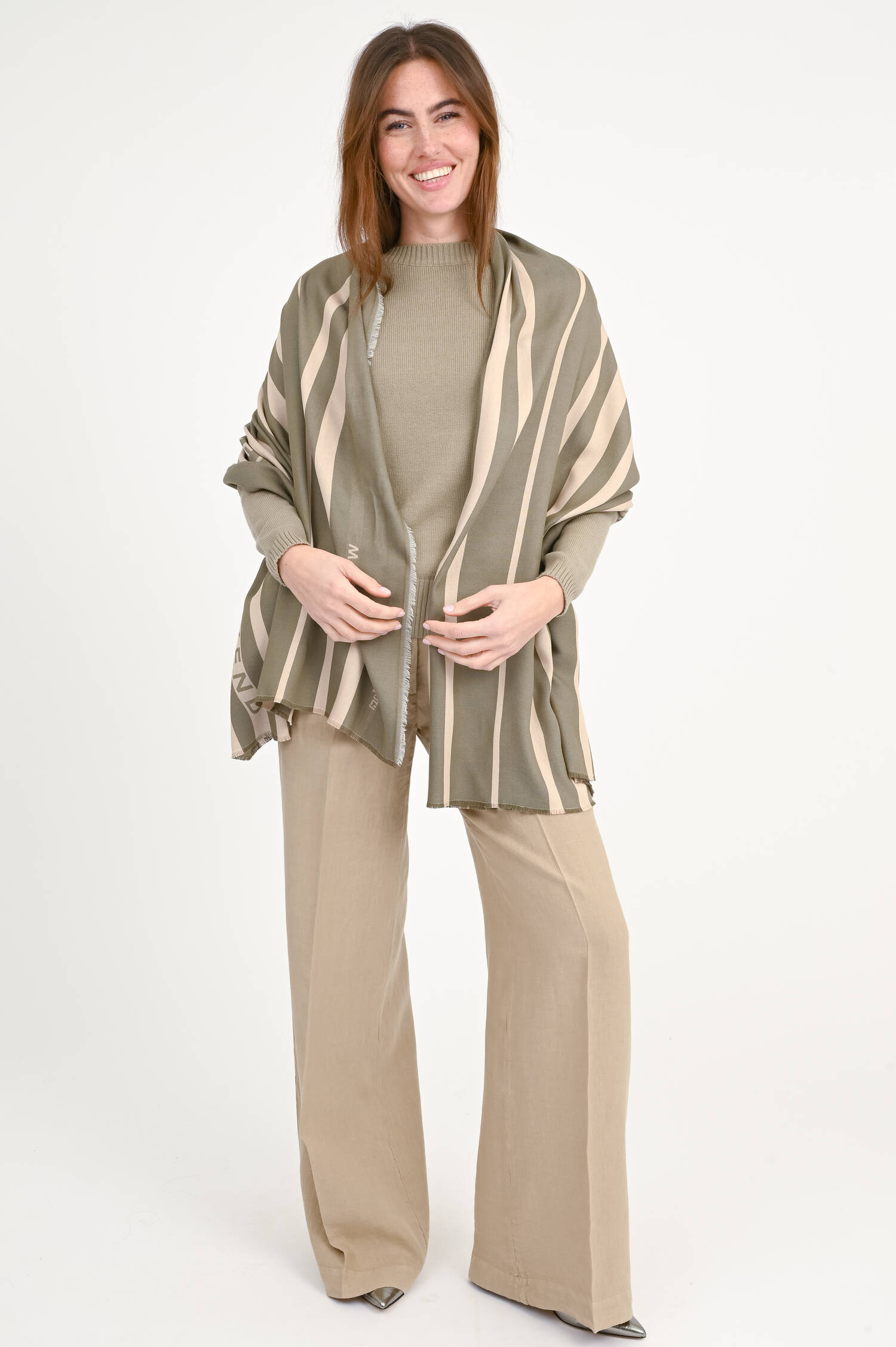 Tuch EUFEMIA in Khaki/Beige Tuch EUFEMIA in Khaki/Beige