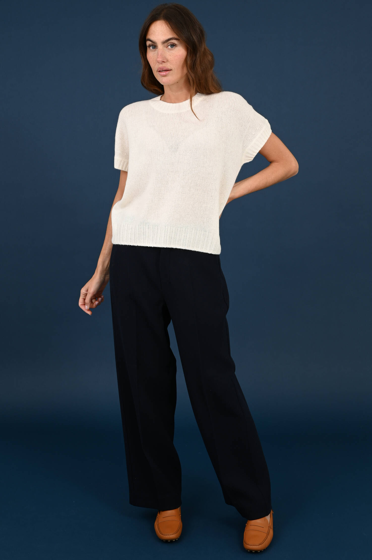 Cashmere-Woll Pullover in Weiß Cashmere-Woll Pullover in Weiß