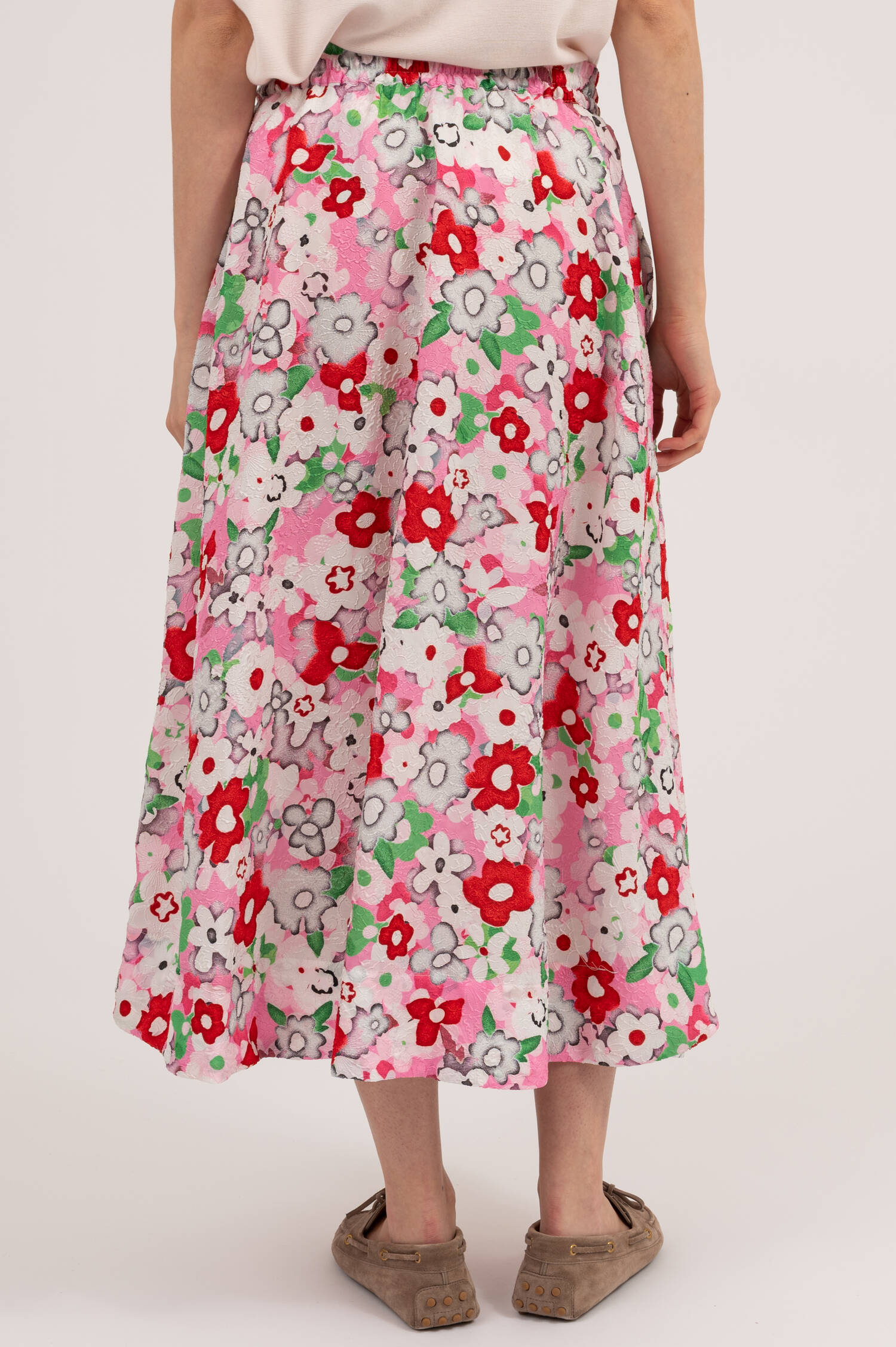 Midirock mit Blumenprint in Rosa Midirock mit Blumenprint in Rosa