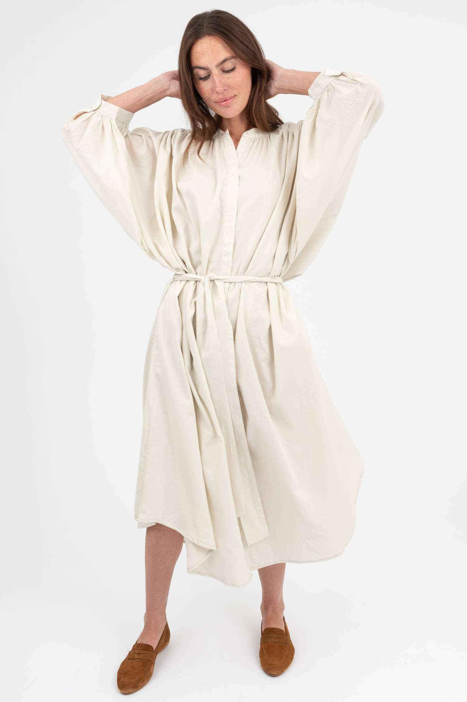 Midi Kleid BALLOON in Ecru