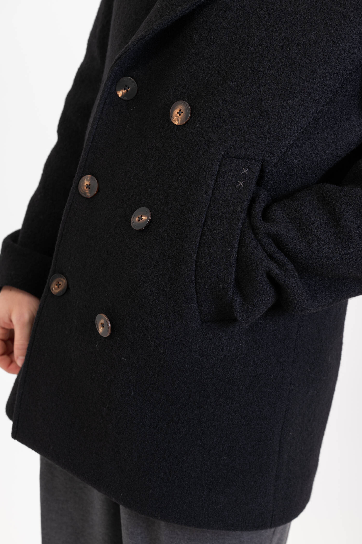 Kochwoll-Cabanjacke in Schwarz Kochwoll-Cabanjacke in Schwarz
