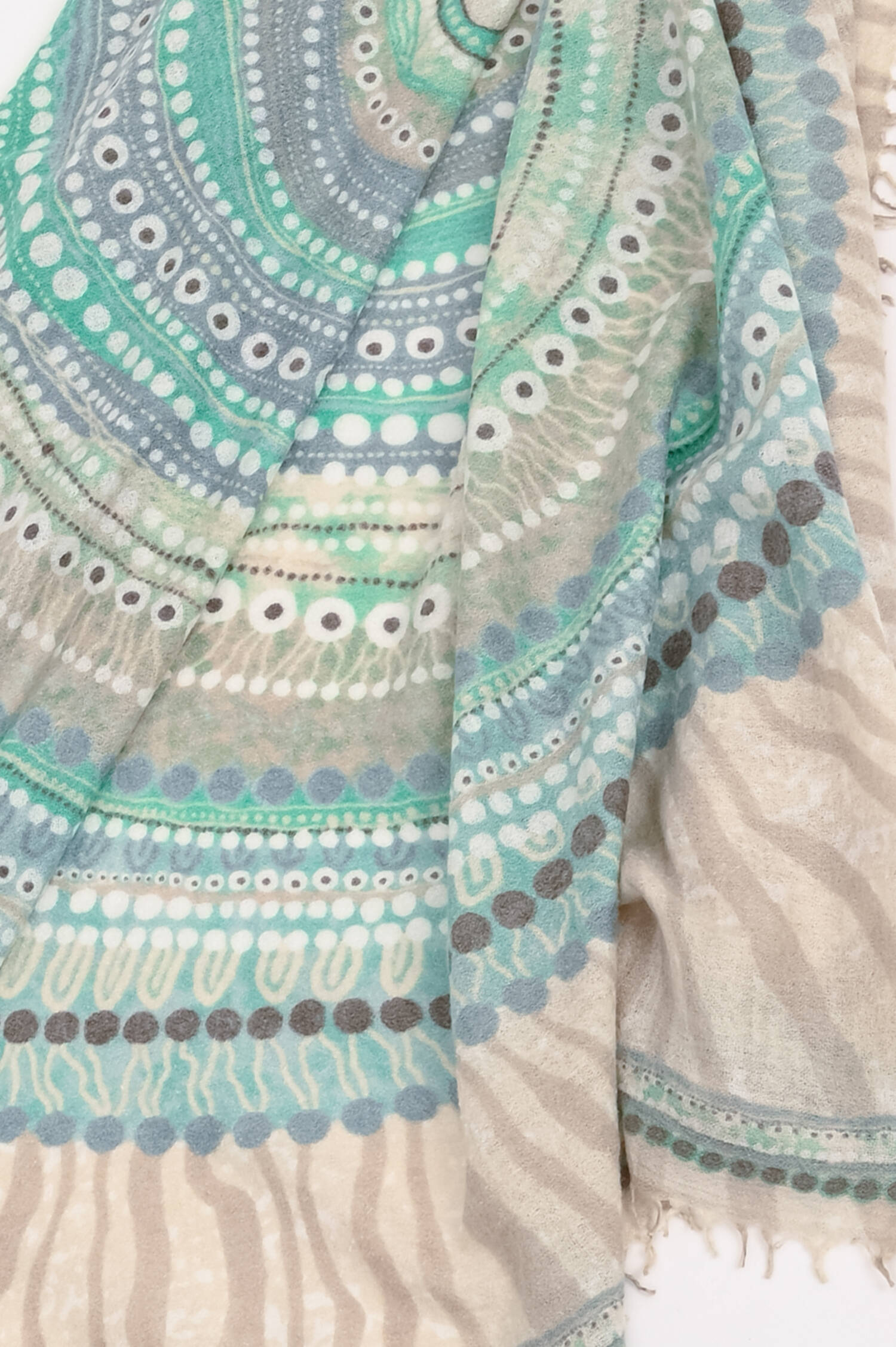 Cashmere-Schal in Blau/Beige gemustert Cashmere-Schal in Blau/Beige gemustert