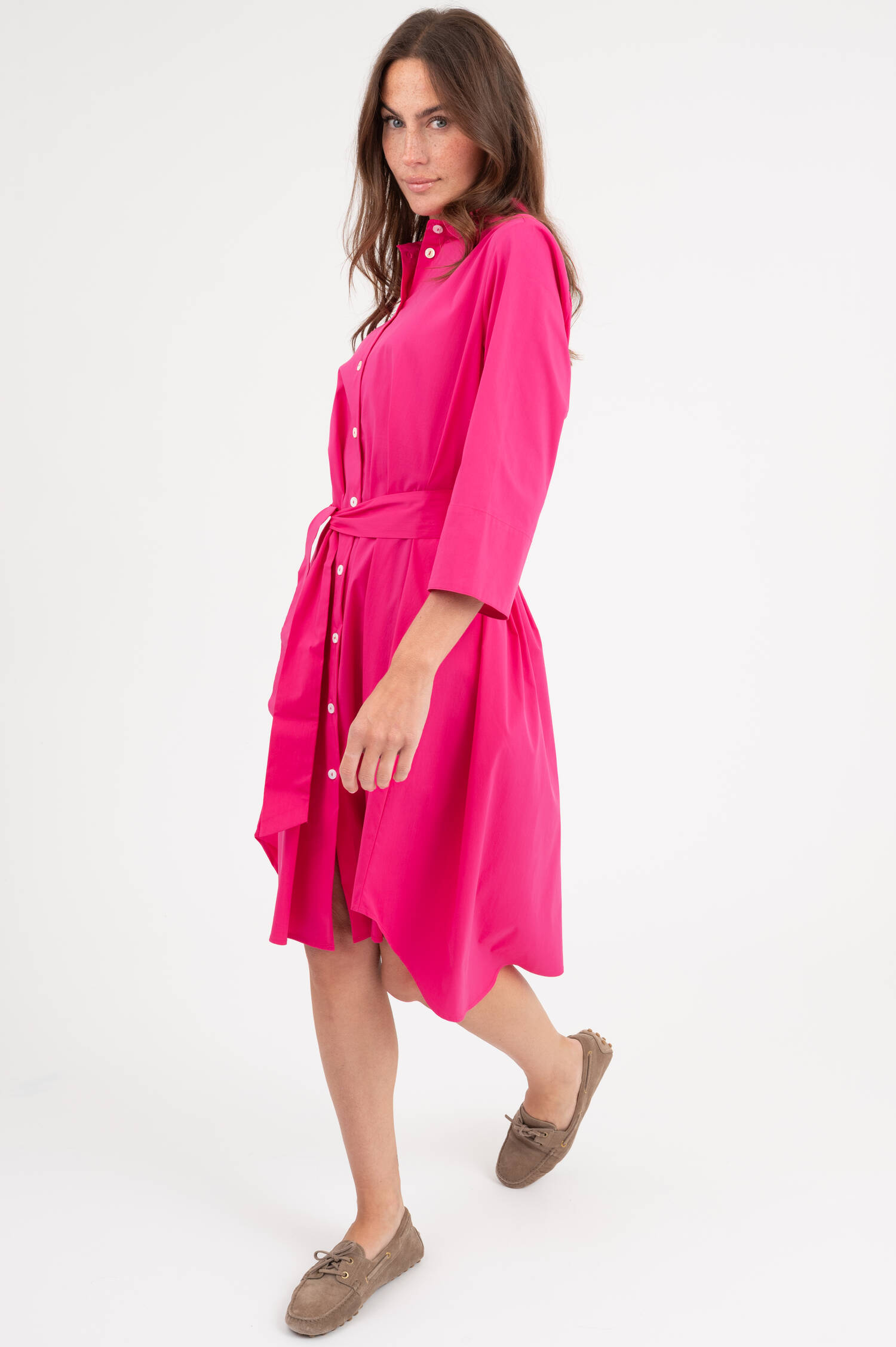 Popeline Kleid in Pink