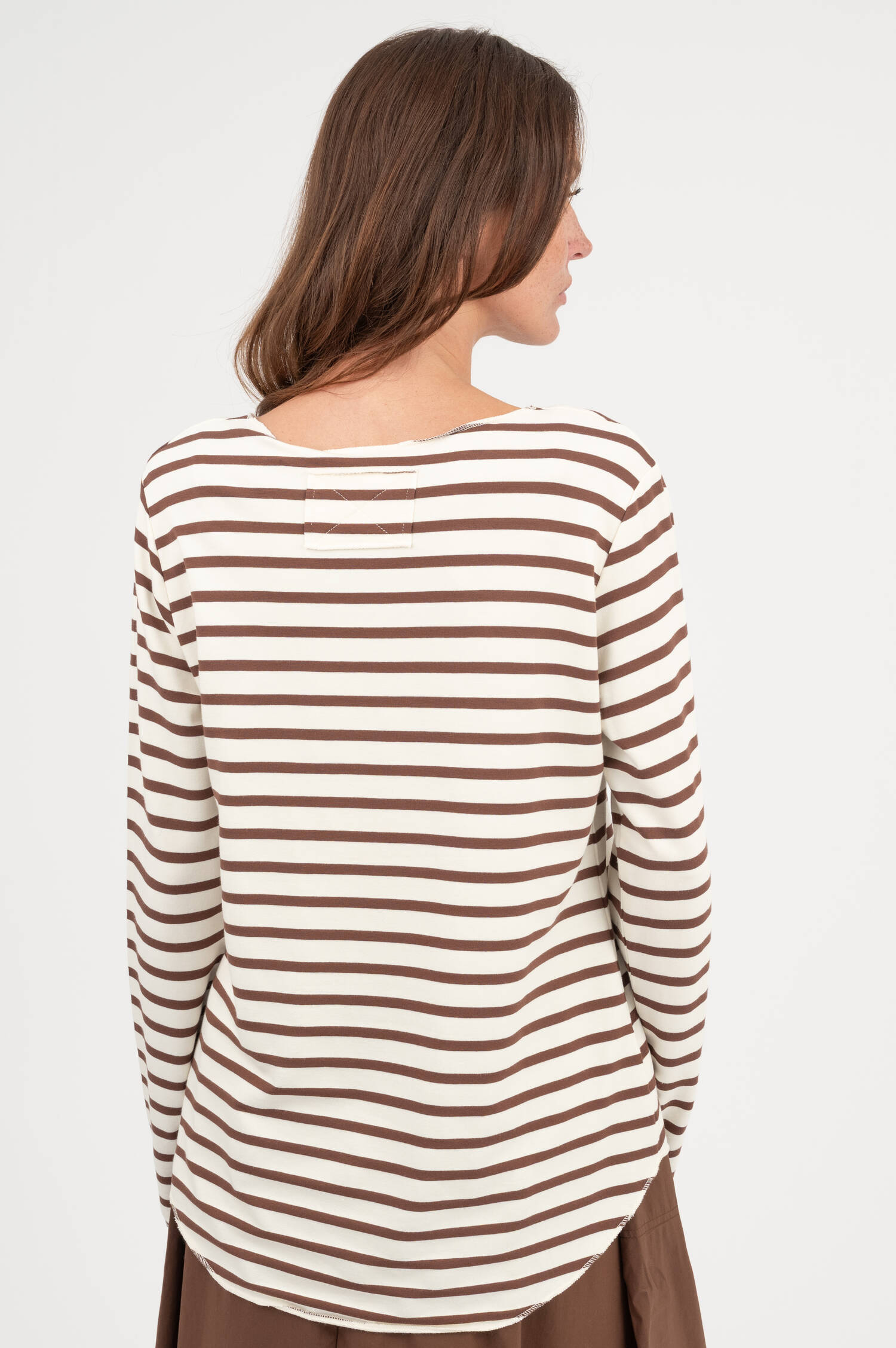 Langarm Shirt in Ecru/Braun gestreift Langarm Shirt in Ecru/Braun gestreift